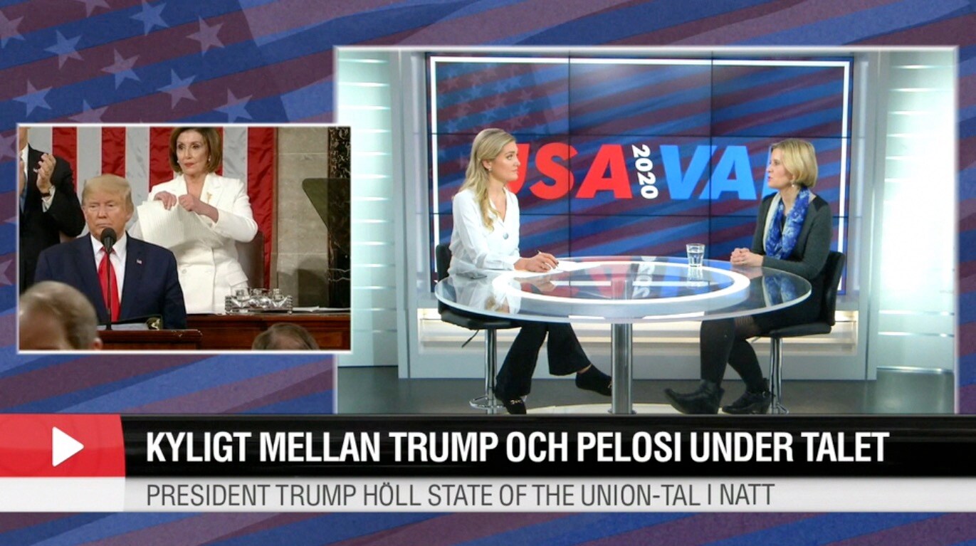 Kyligt mellan Trump och Pelosi under talet