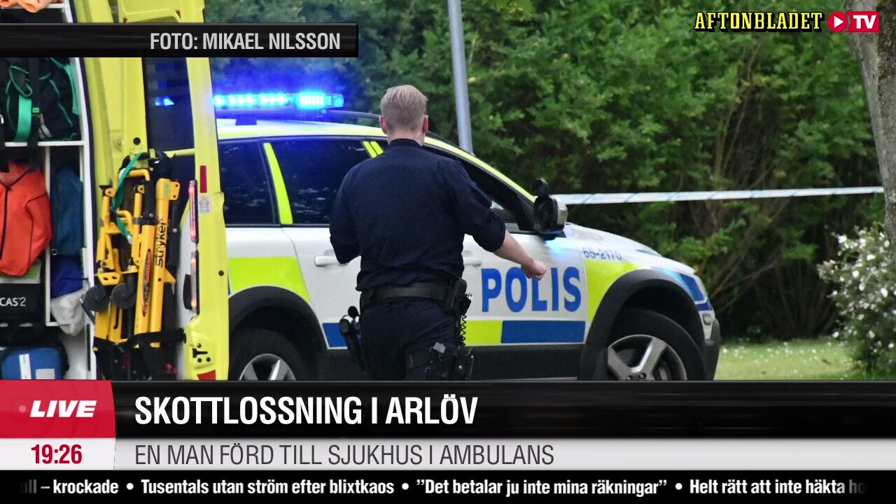 En person uppges vara skjuten i halsen