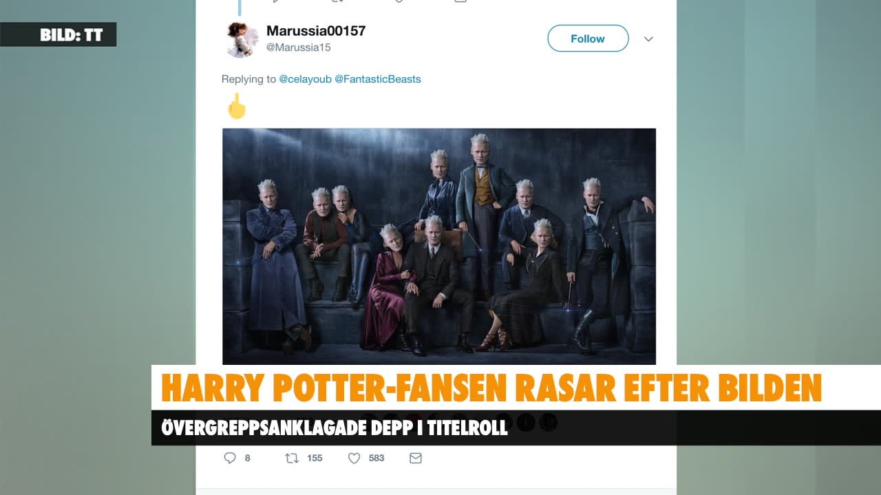 Harry Potter-fansen rasar efter bilden med Johnny Depp