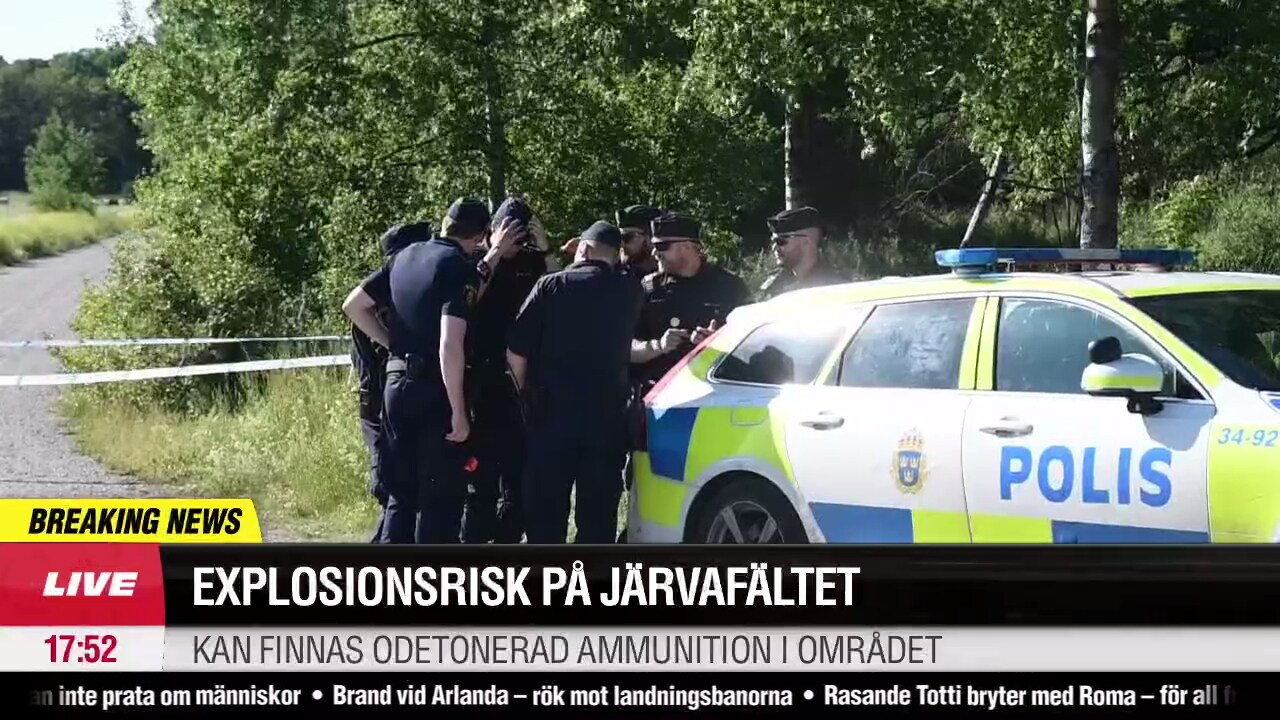 Explosionsrisk på gammalt skjutfält på Järvafältet