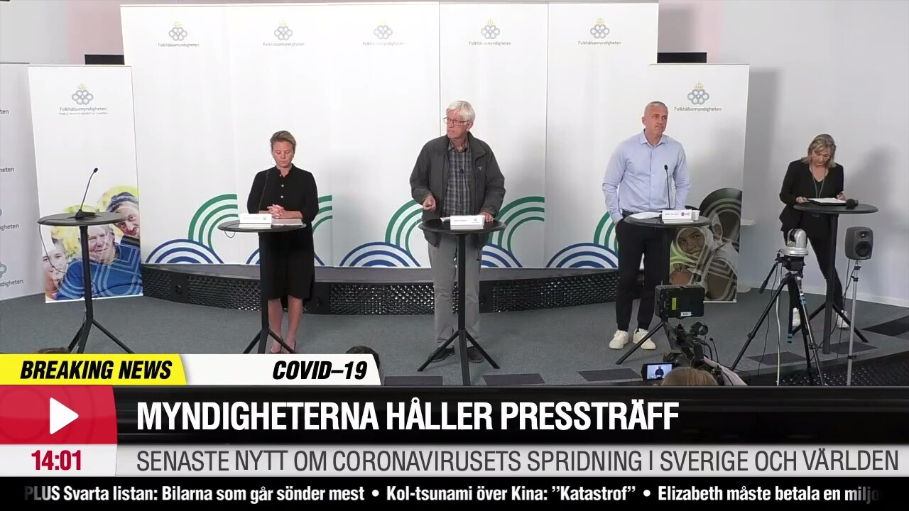 Se myndigheternas pressträff om spridningen av coronaviruset