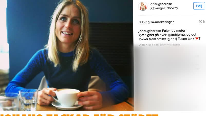 Johaug tackar för stödet