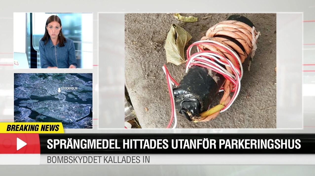 Sprängmedel hittades utanför parkeringshus