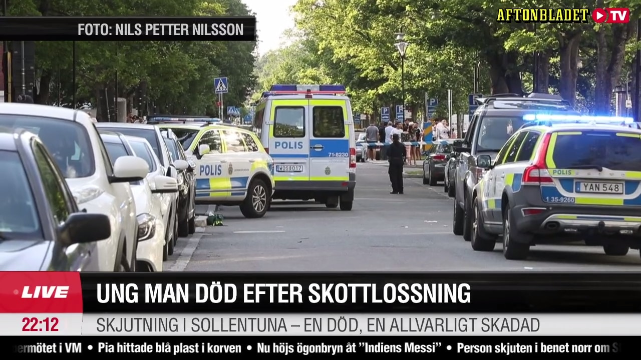 Ung man död efter skottlossning