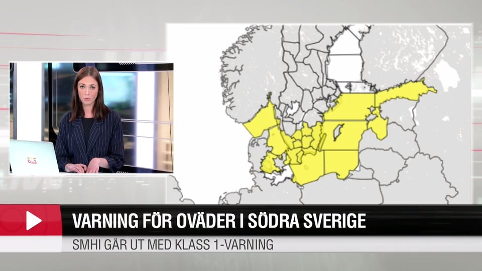 Varning för oväder i södra Sverige