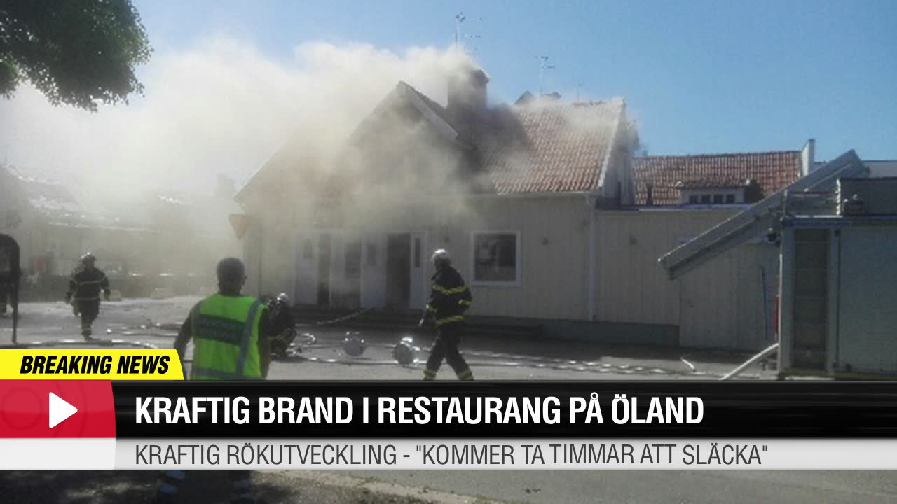 Kraftig brand på Öland