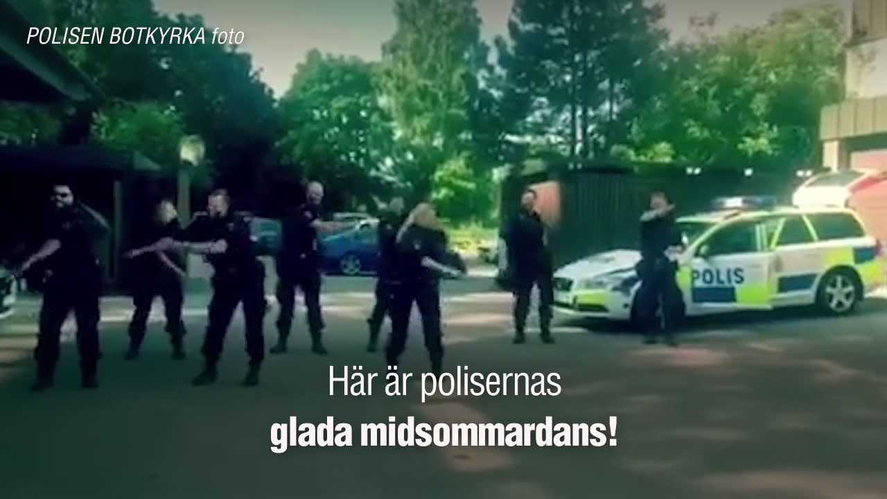 Så hälsar poliserna "Glad midsommar"