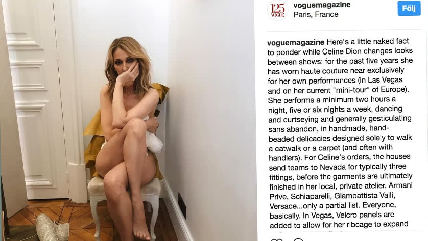 Celine Dion, 49 - helt naken