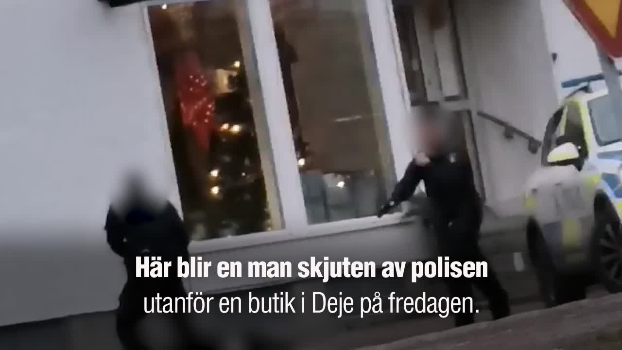 Se när polisen konfronterar knivmannen