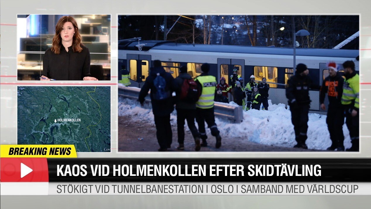 Olycka i Oslos tunnelbana – polis på plats