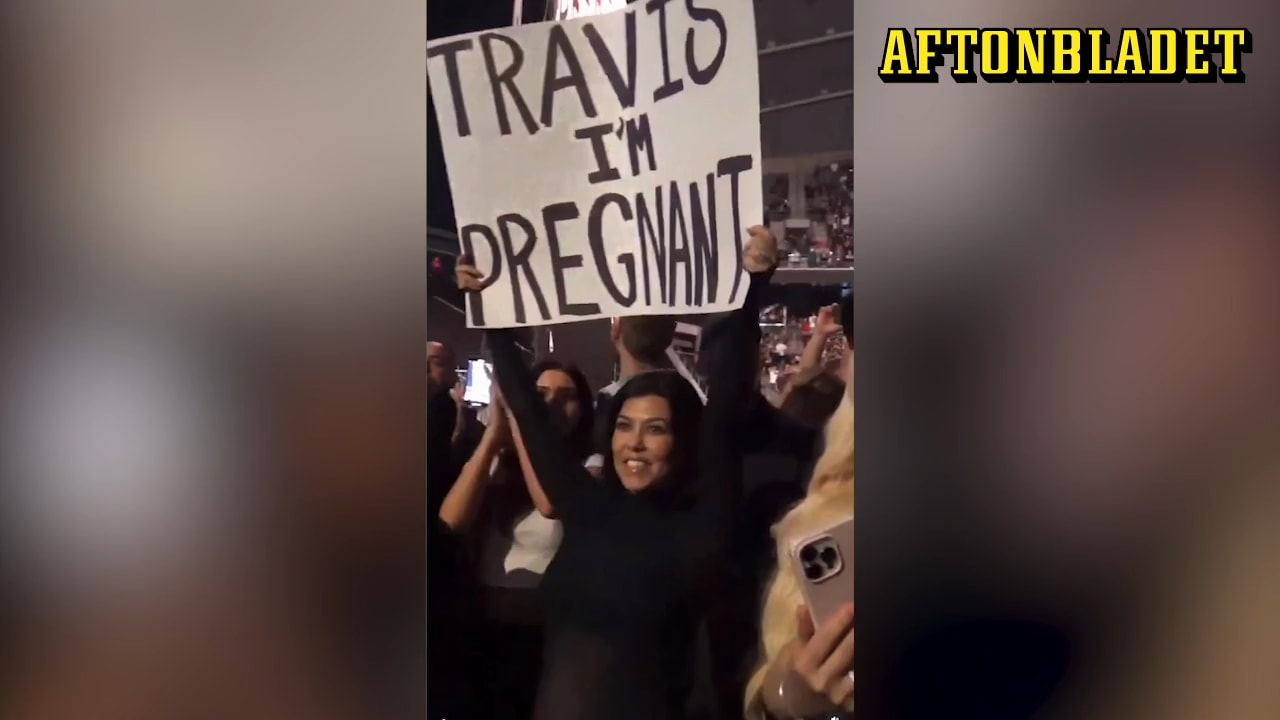 Se Kourtney Kardashian gravidbesked – mitt under Travis Barkers konsert