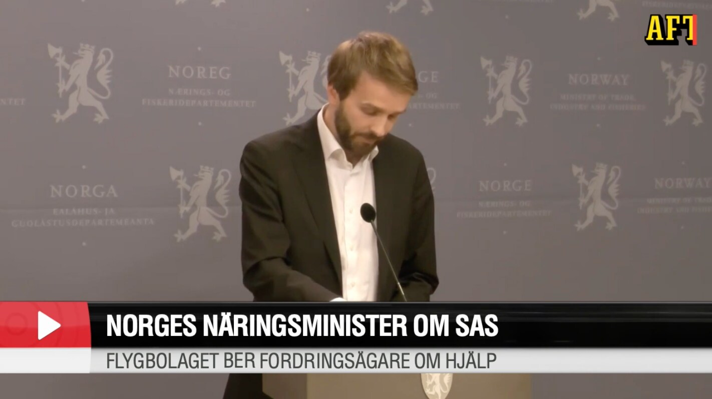 Norge går inte in med nytt kapital i SAS