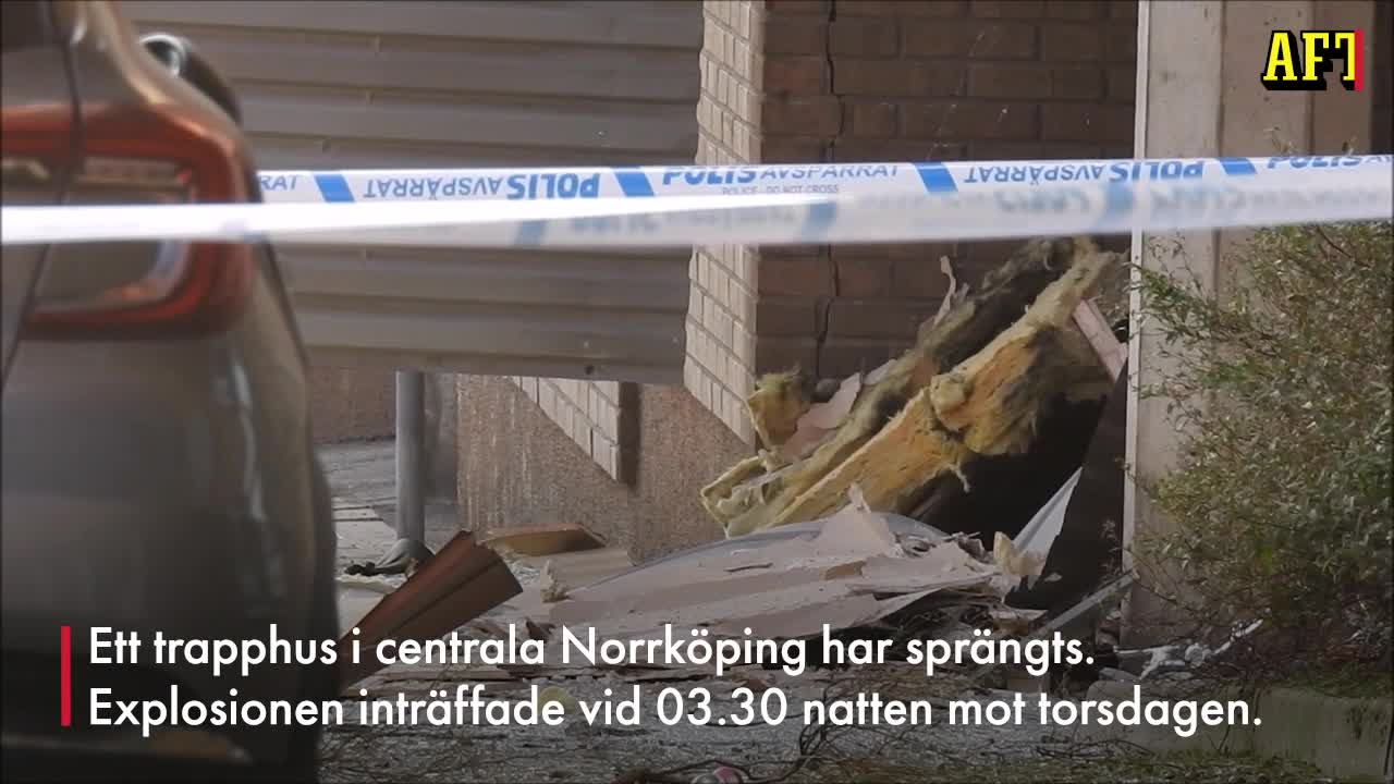 Fasaden sprängd – stor explosion i Norrköping