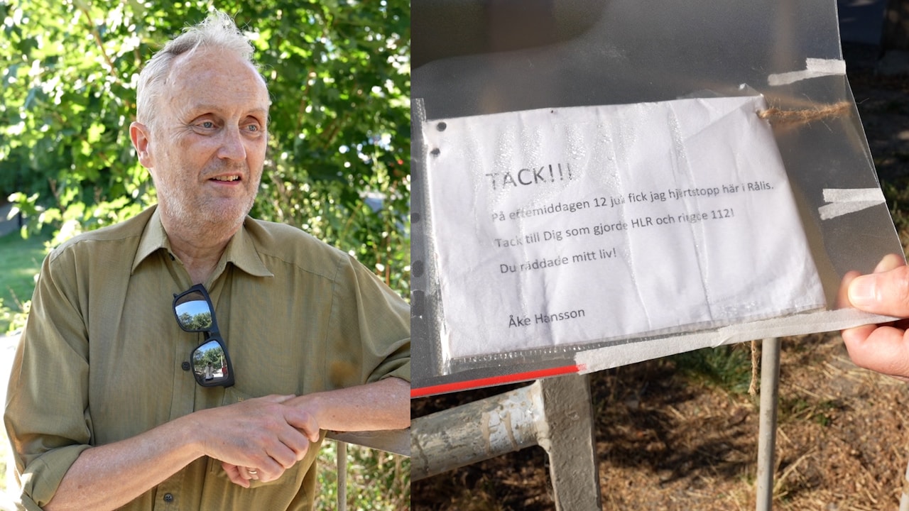 Åke satte upp hyllningslappen efter HLR i parken: ”Hade inte stått här i dag”