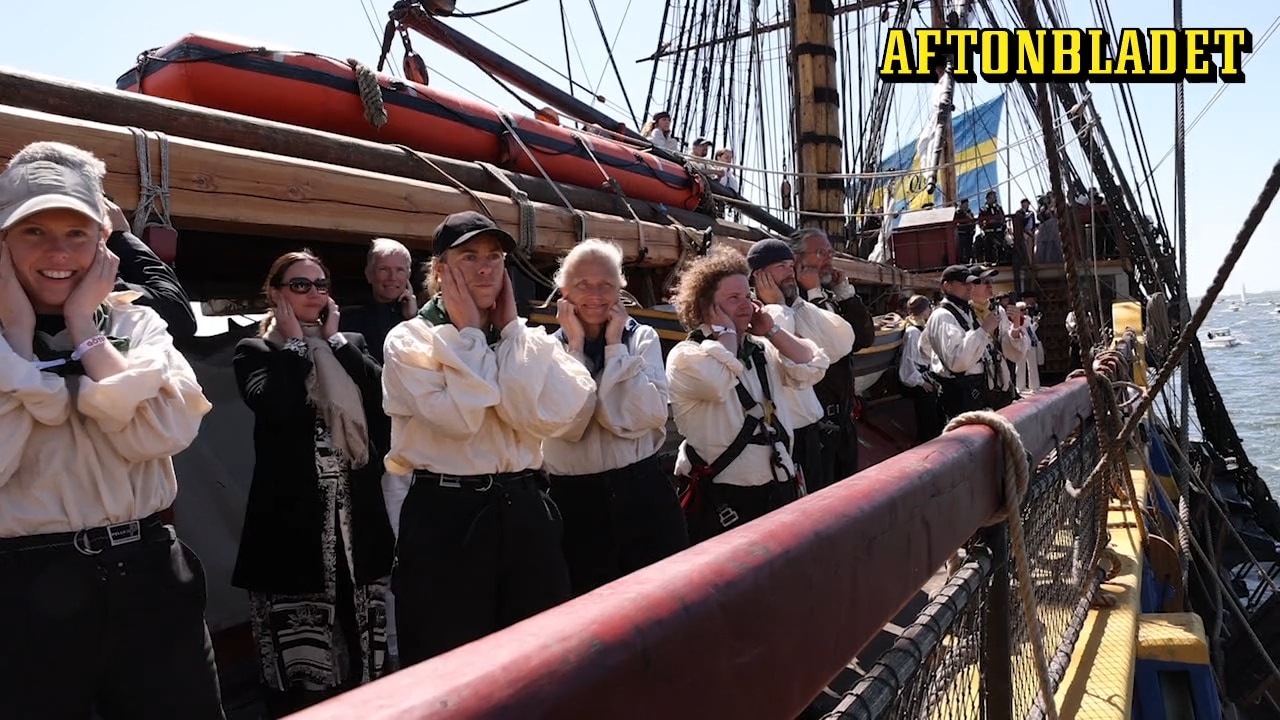 Här skjuter Götheborg salut för Göteborg