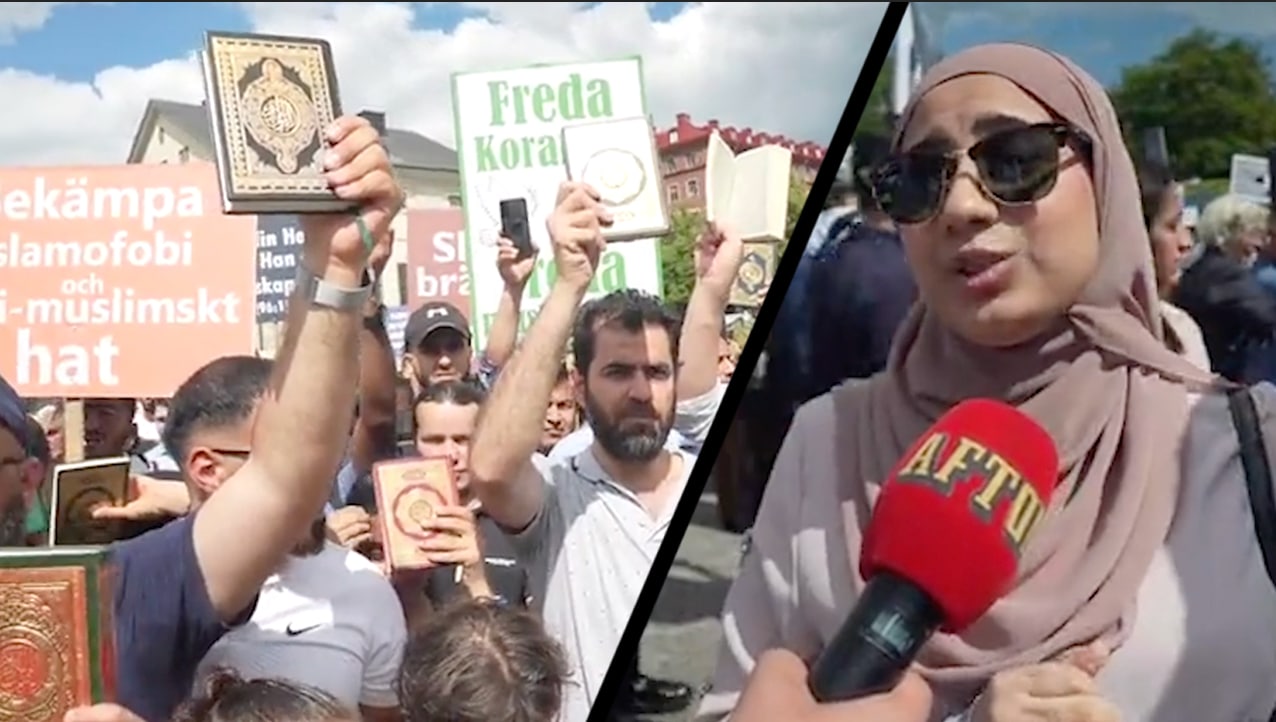 Aftonbladet på plats vid demonstration mot koranbränning
