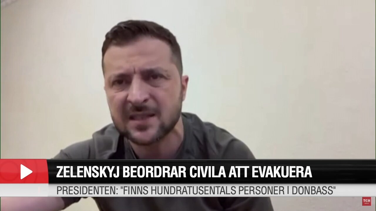 President Zelenskyj beordrar civila att fly östra Ukraina