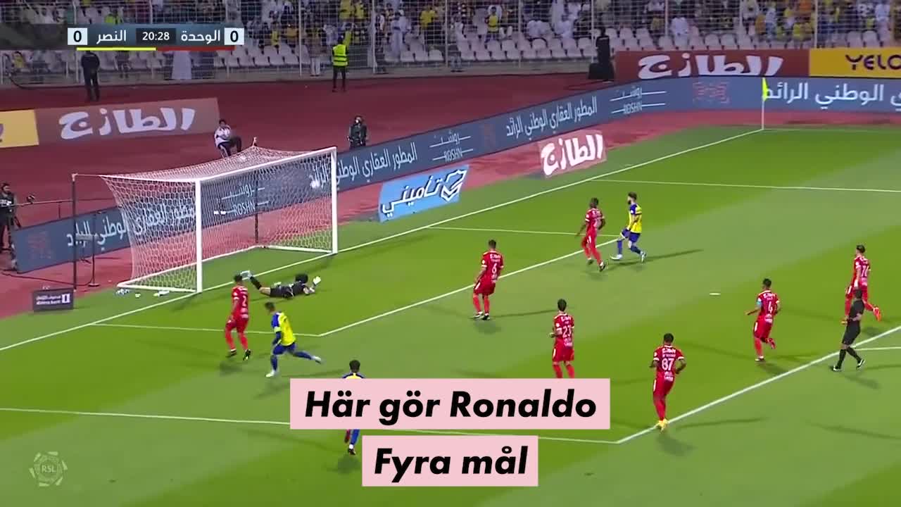 Se när Ronaldo gör fyra mål