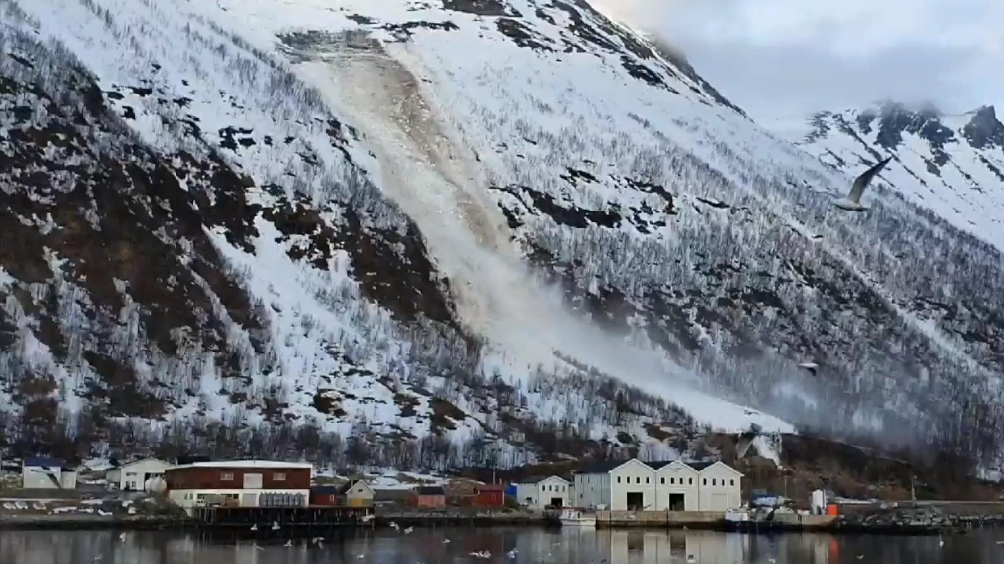 Her raser skredet nedover fjellsiden