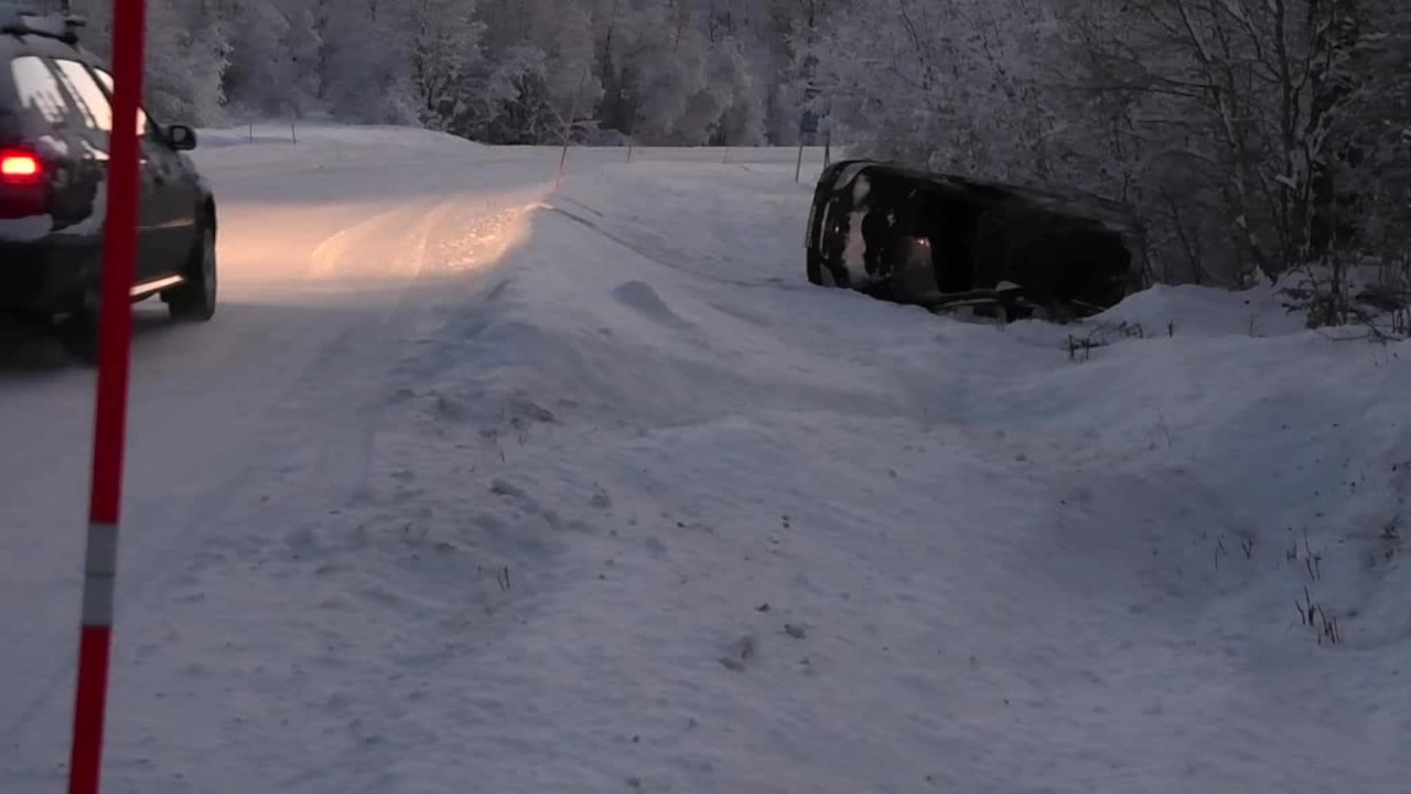 Havnet utfor og tok rundkast
