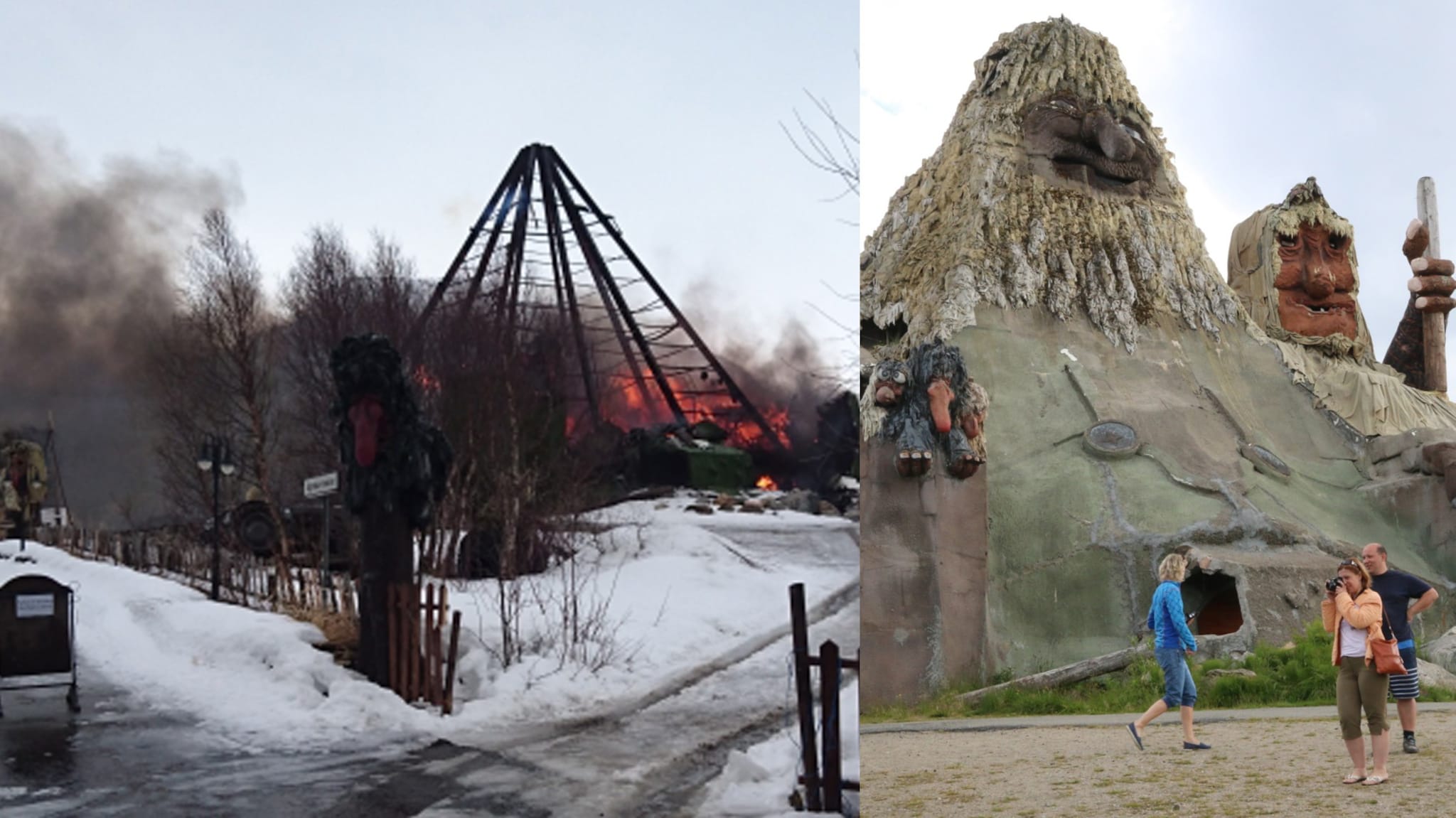Se fra brannruinene etter Senjatrollet