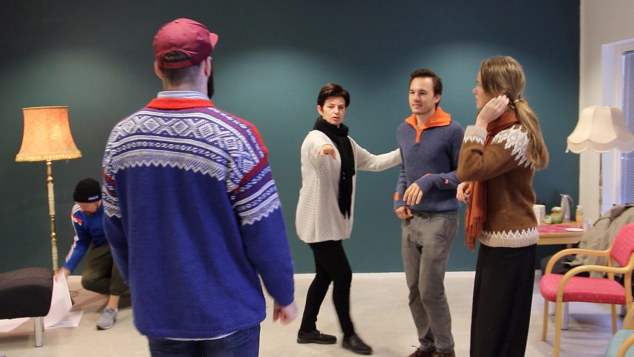 Profesjonelle og elever sammen på scenen