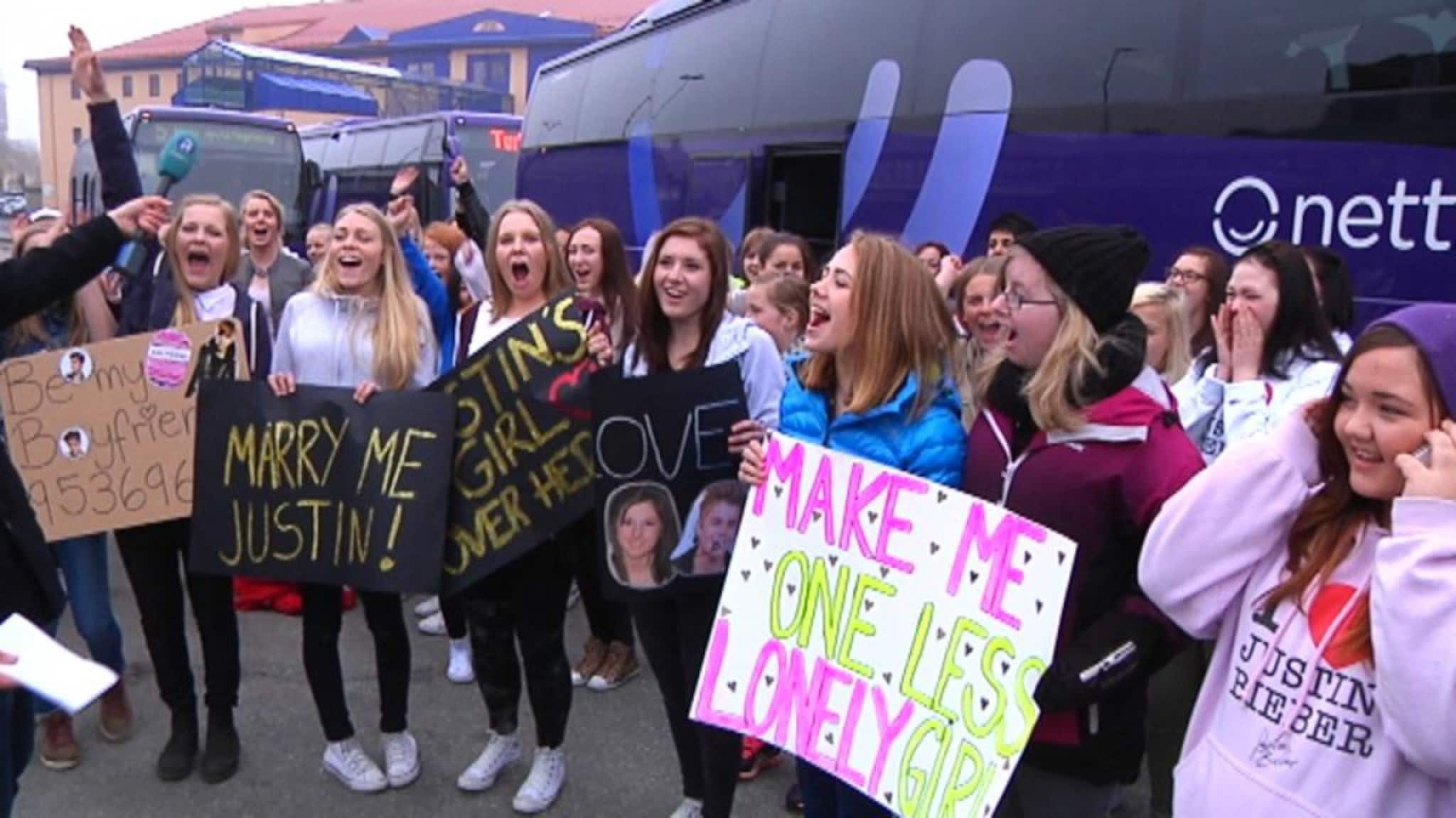 Hylende Bieber-fans på vei til Oslo