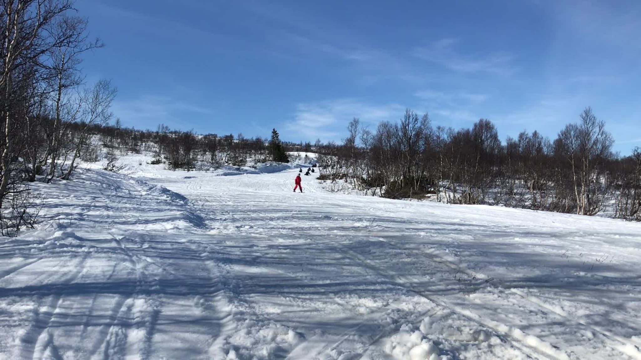 På rumpa ned alpinbakken