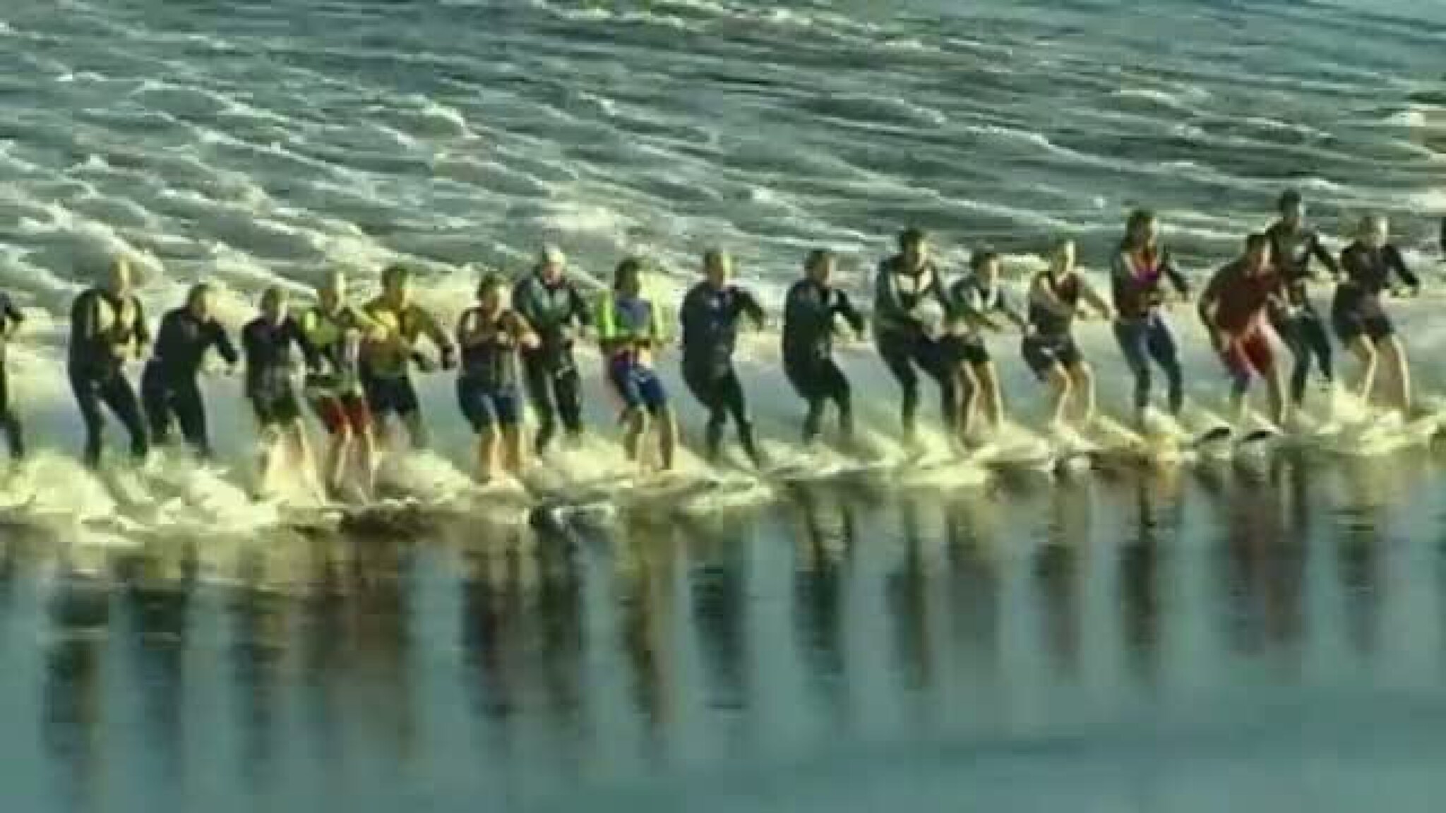 145 mennesker satt vannskirekord