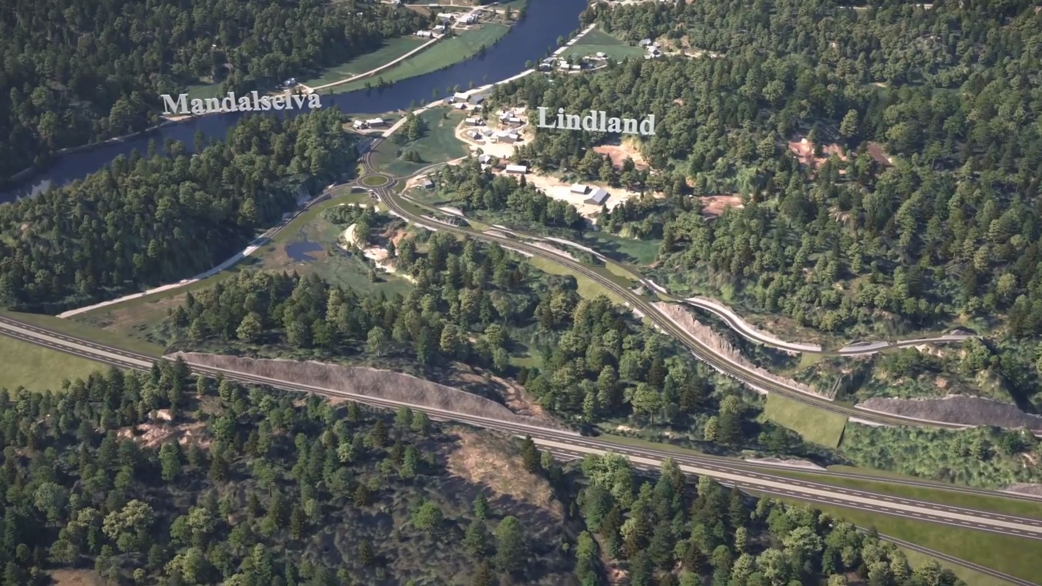 Slik blir nye E 39 inn mot Mandal