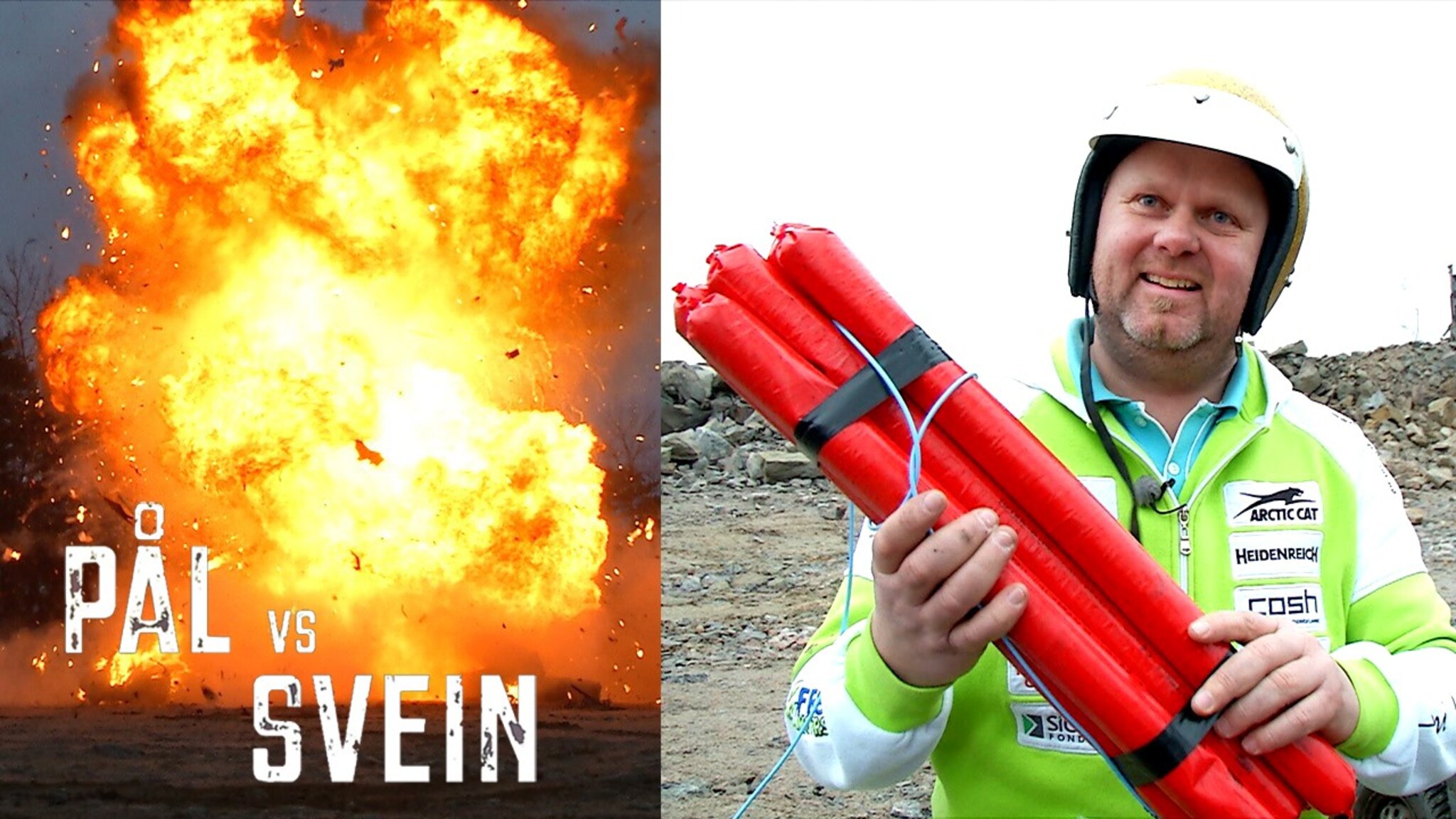 Her sprenger de bilen med dynamitt
