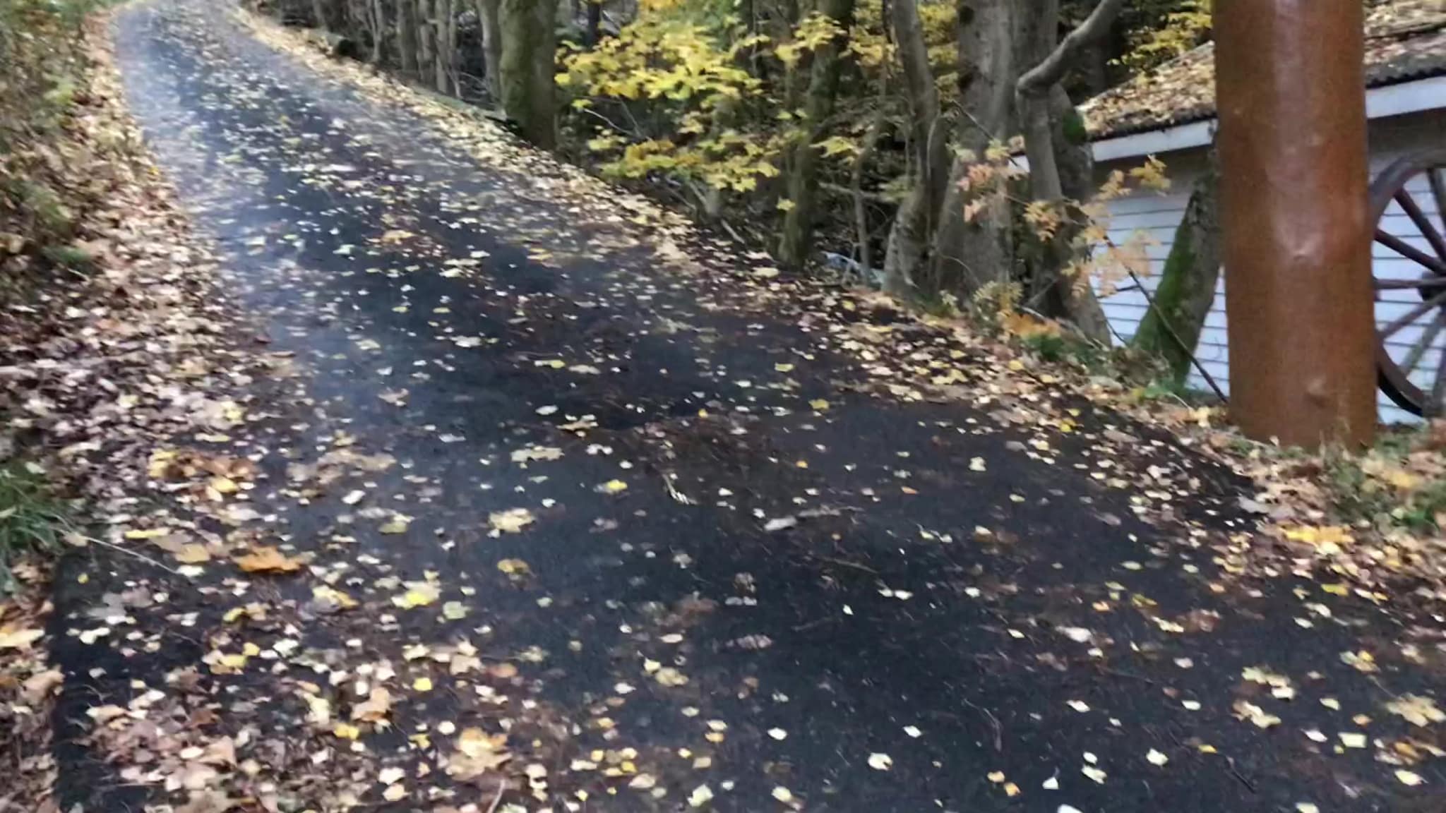 Se video av bilen i grøfta