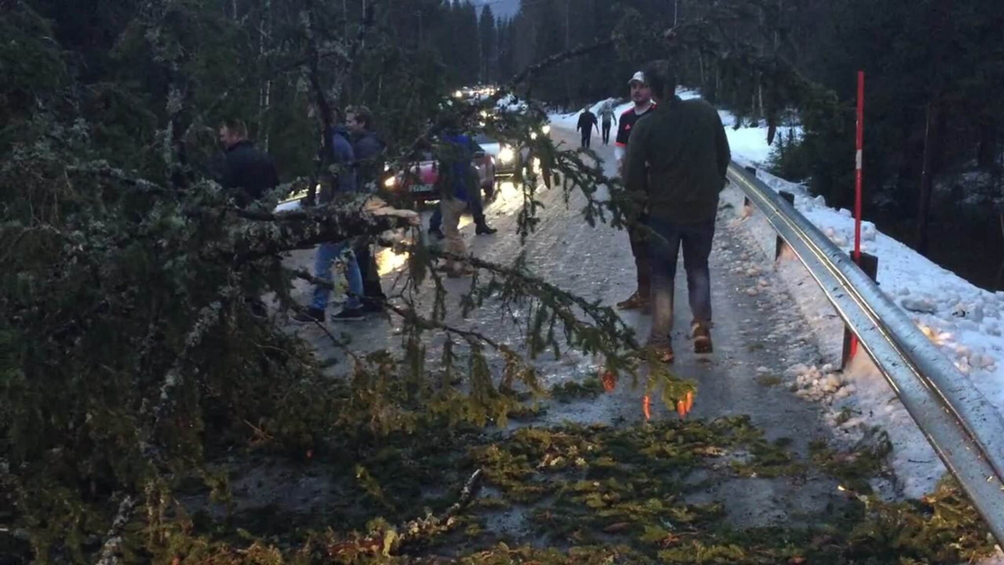 Her ordner rogalendingene opp på rv 9