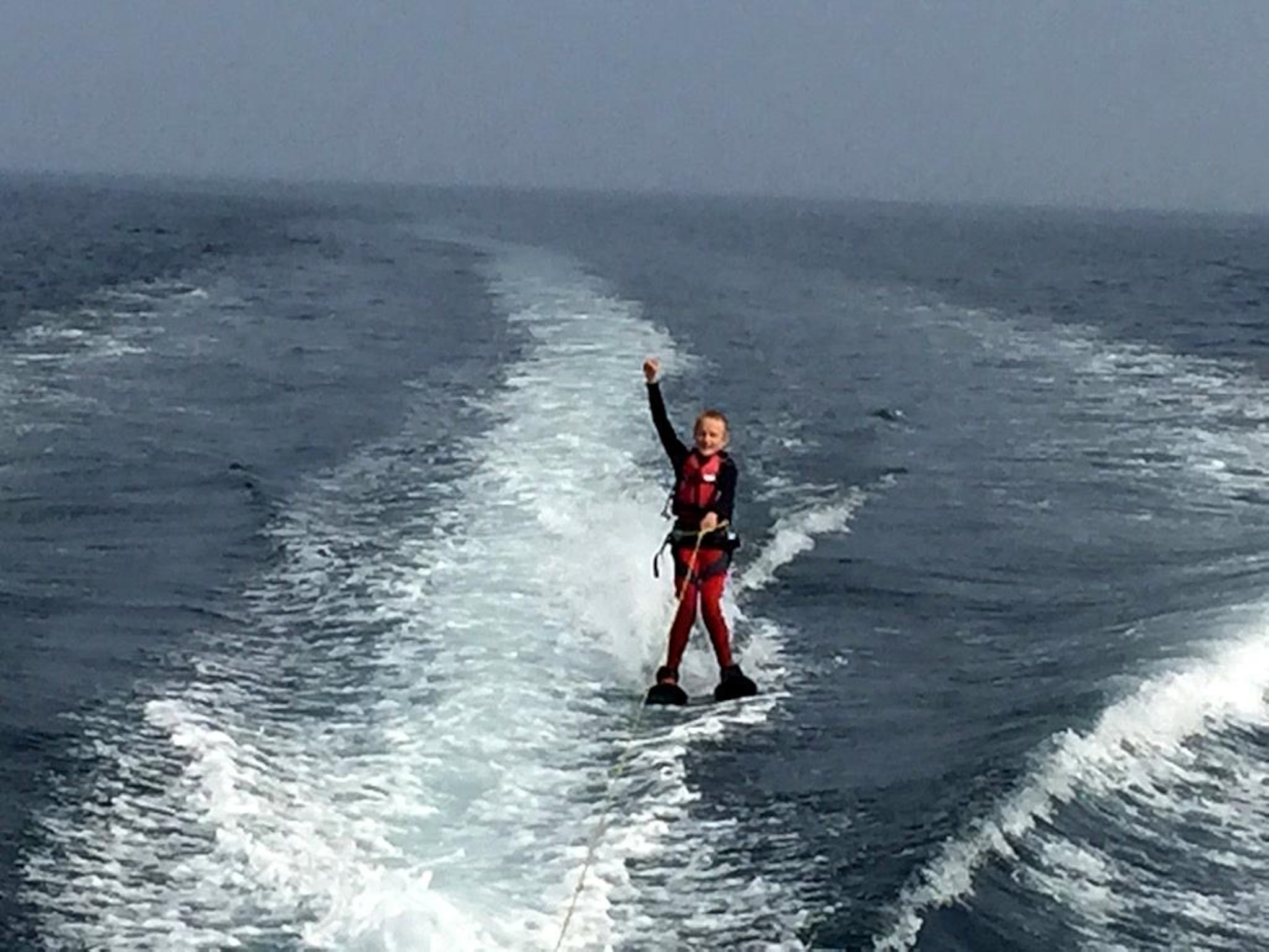 Se Henrik (13) feire at han har krysset Skagerrak