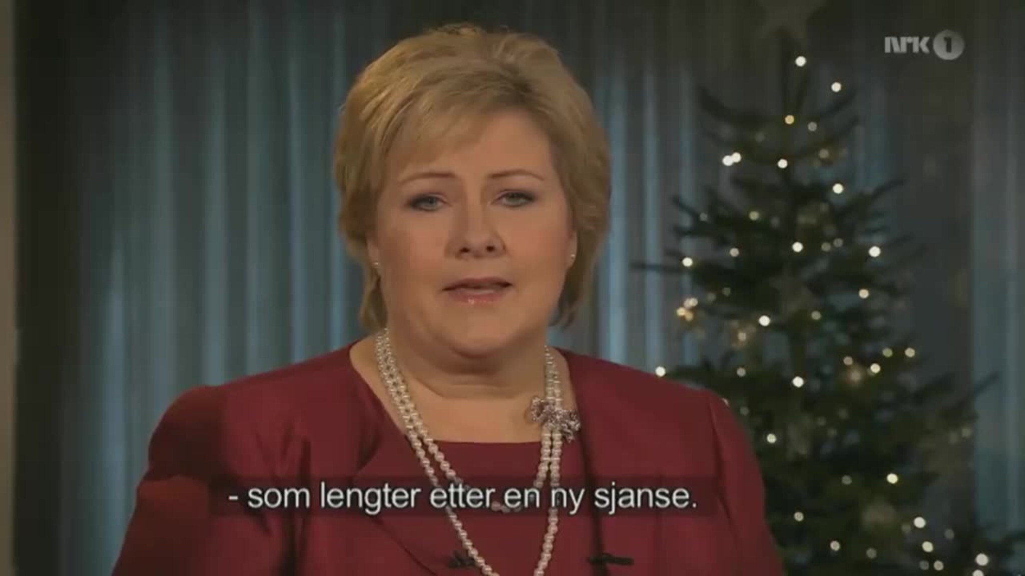 Se Erna Solberg nevne Stormberg i sin tale