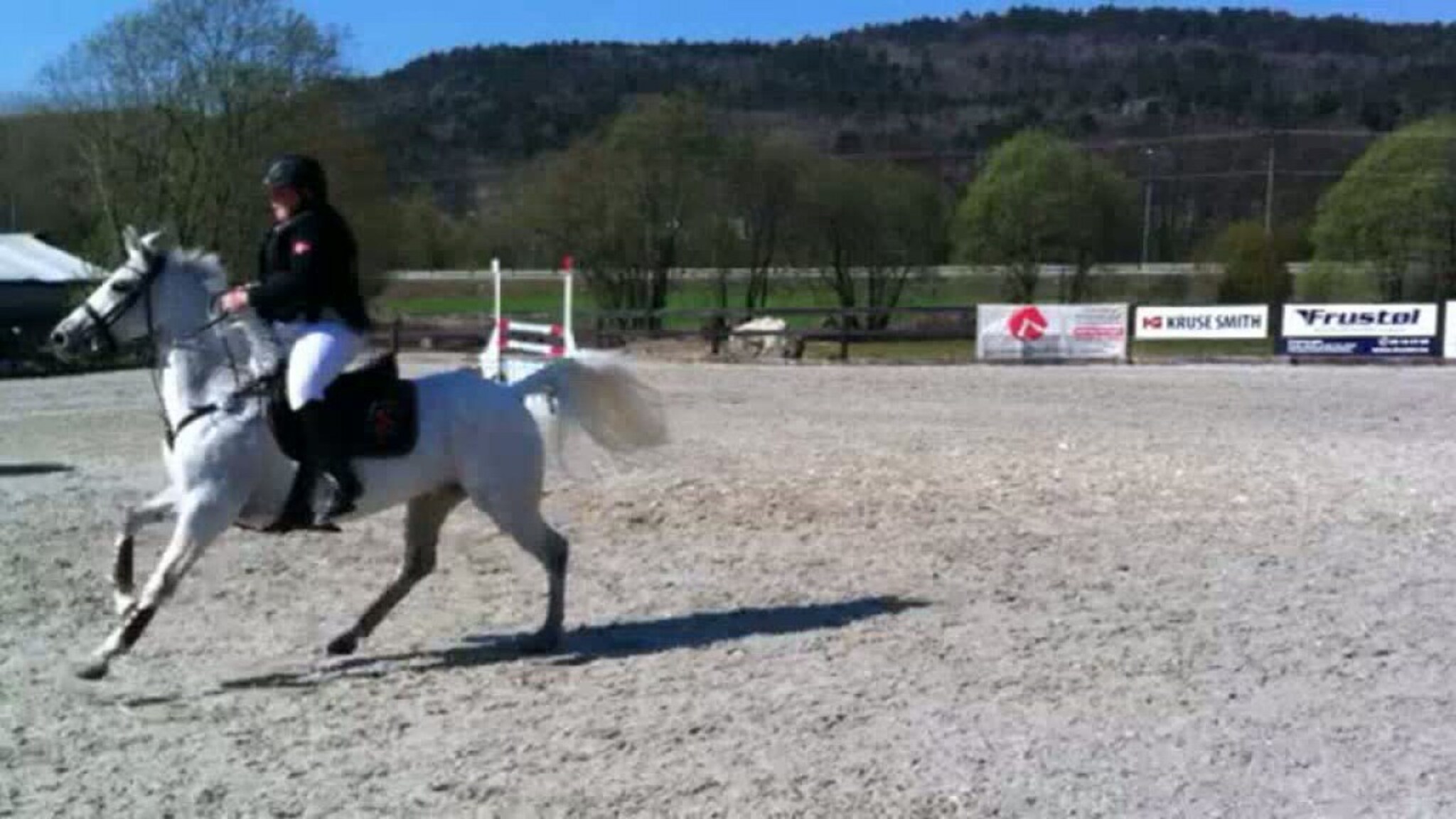 Ponni på påskepyntet bane