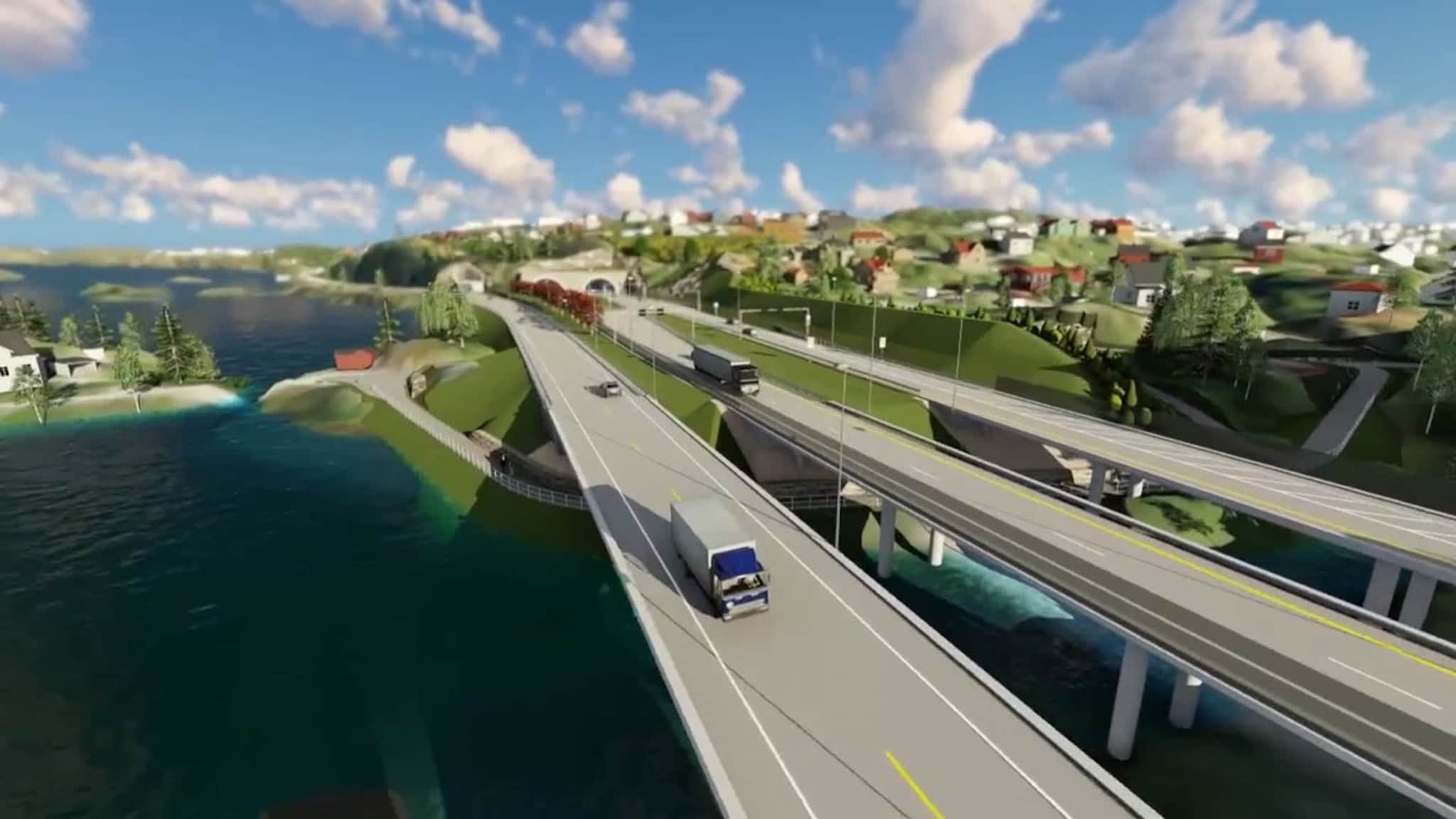 Fly over nye E 18 i ny animasjonsfilm