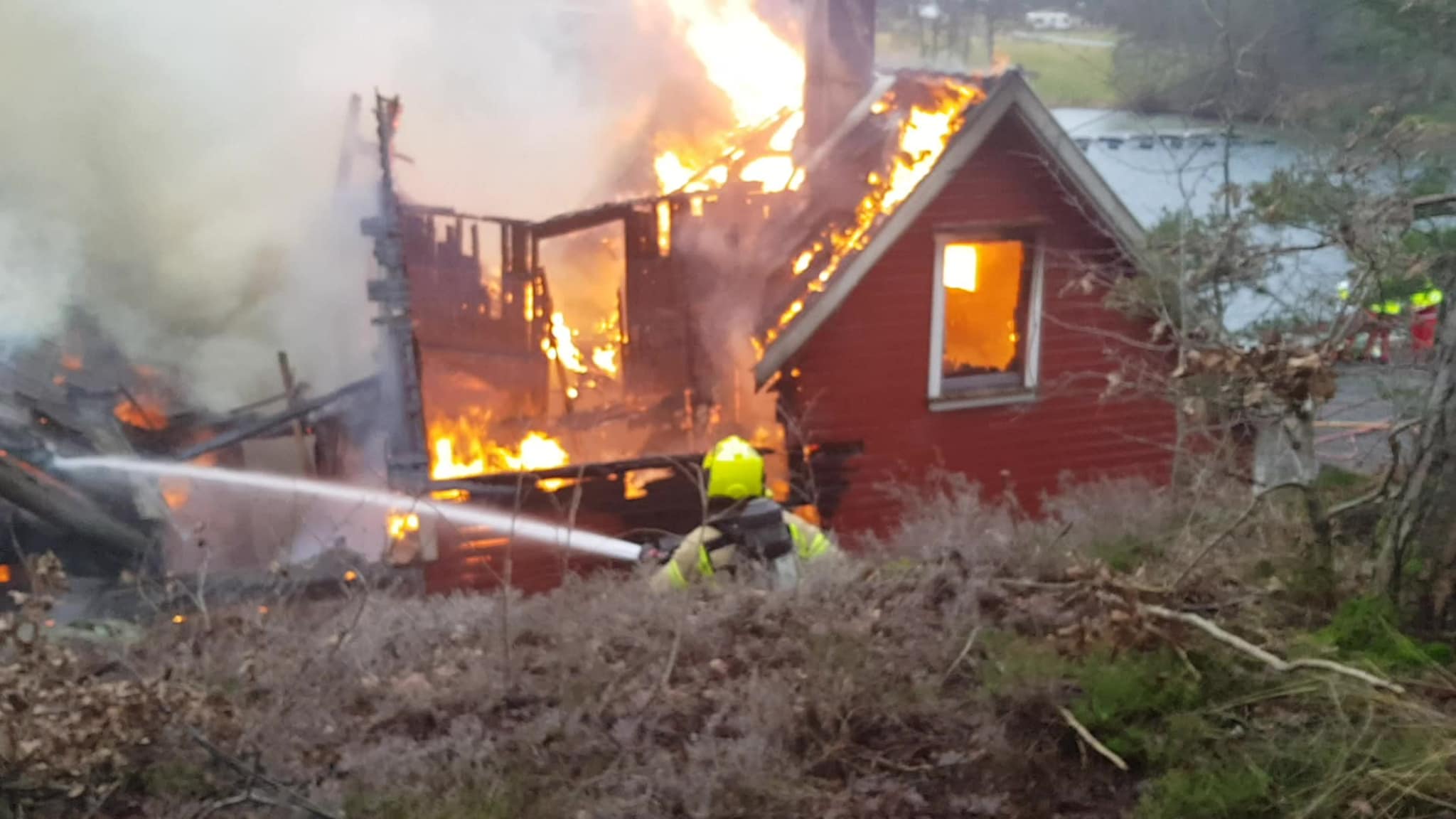 Hyttebrann i Grimstad