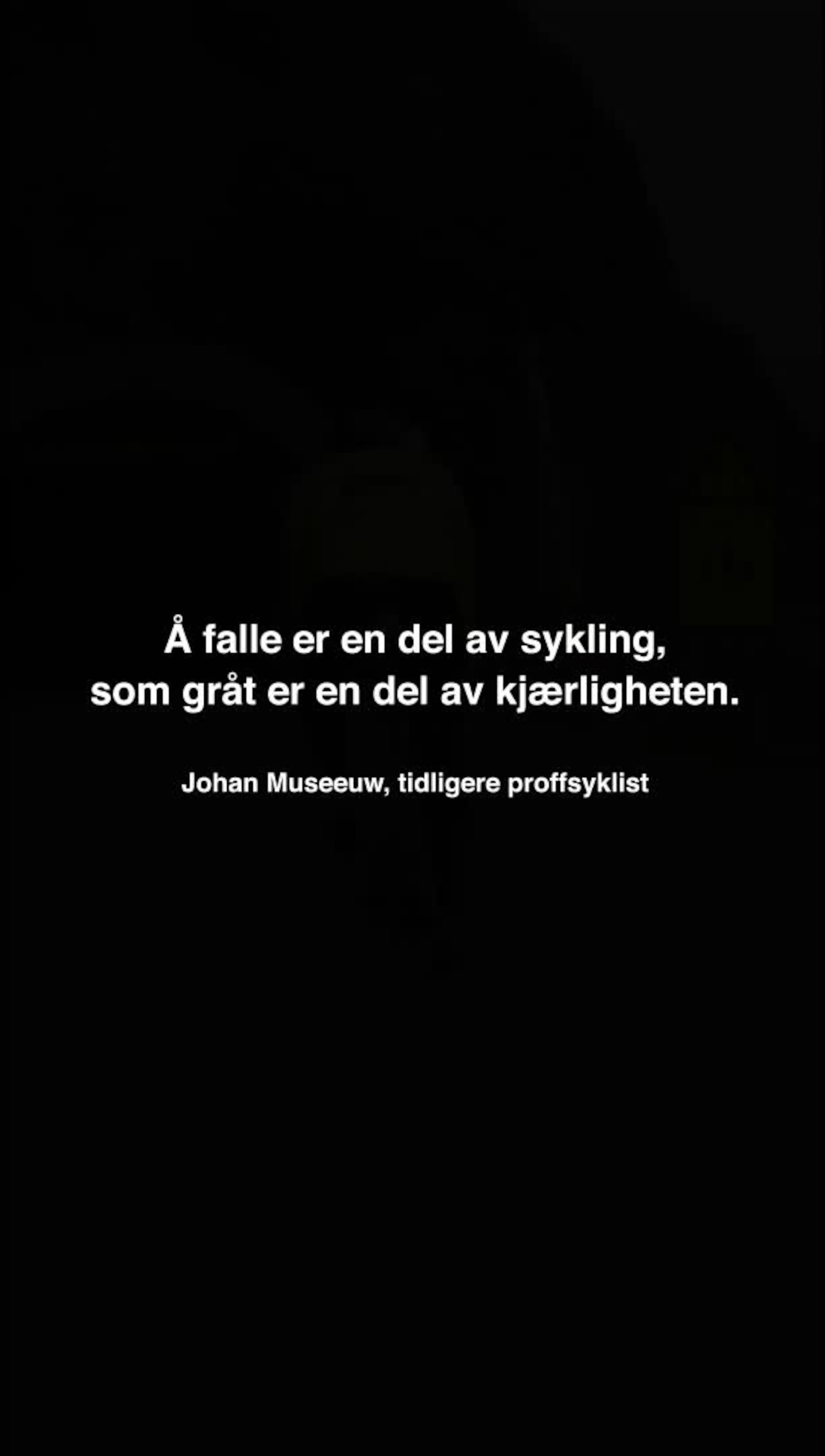 sykkel inn i tunnell med sitat