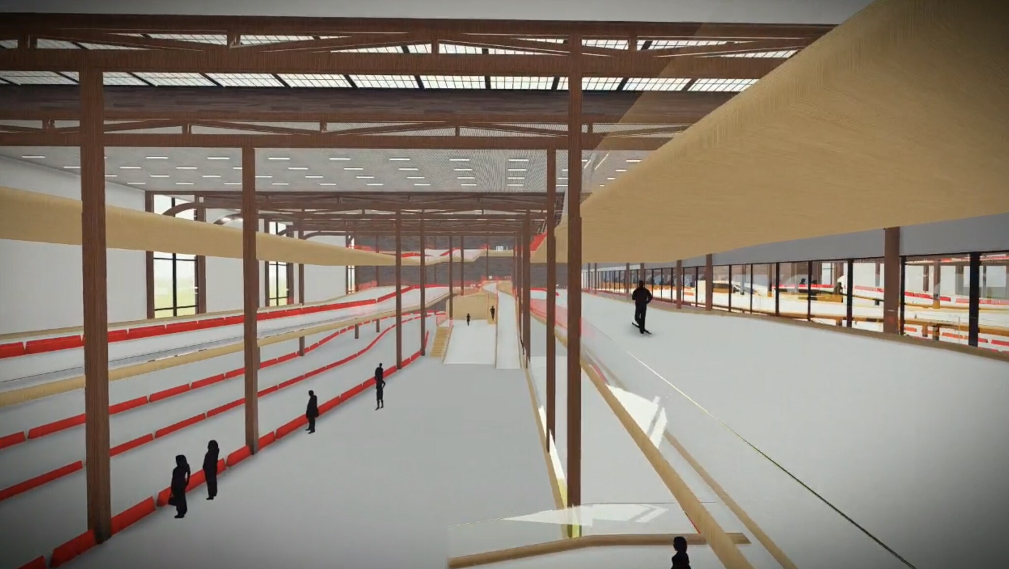 Bli med inn i den gigantiske ski- og sykkelhallen