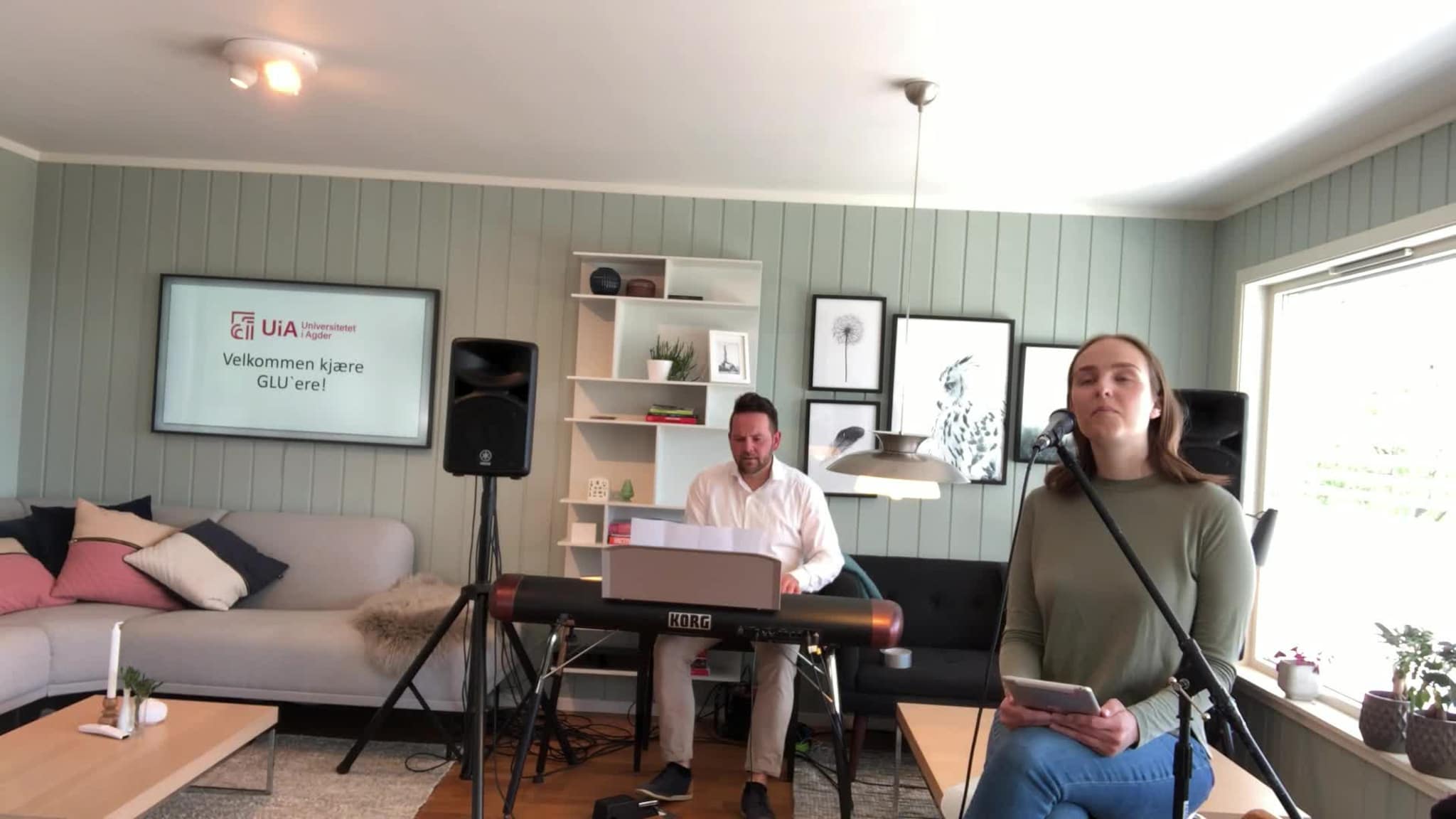 Lillian øver til UiA-konsert