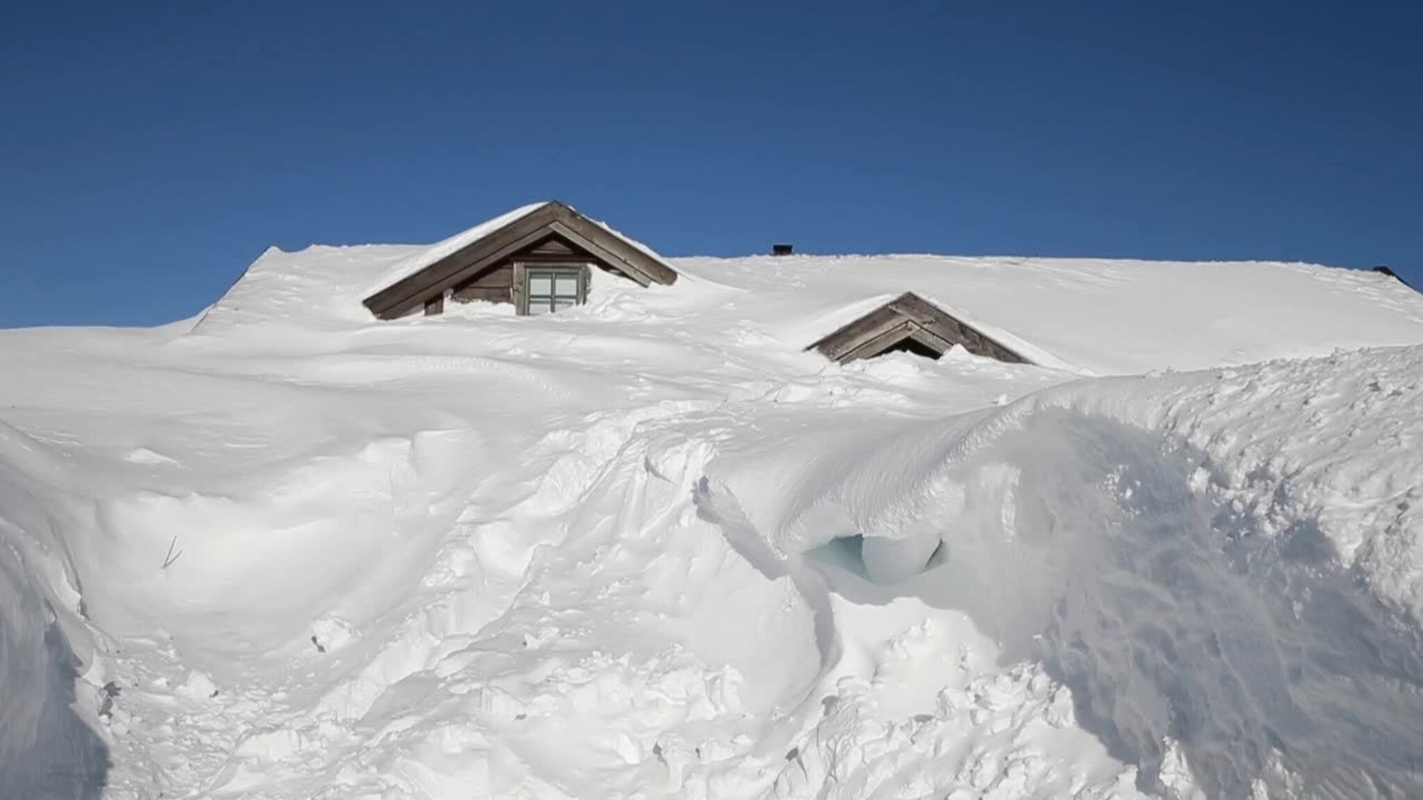 Mye snø på Ljosland