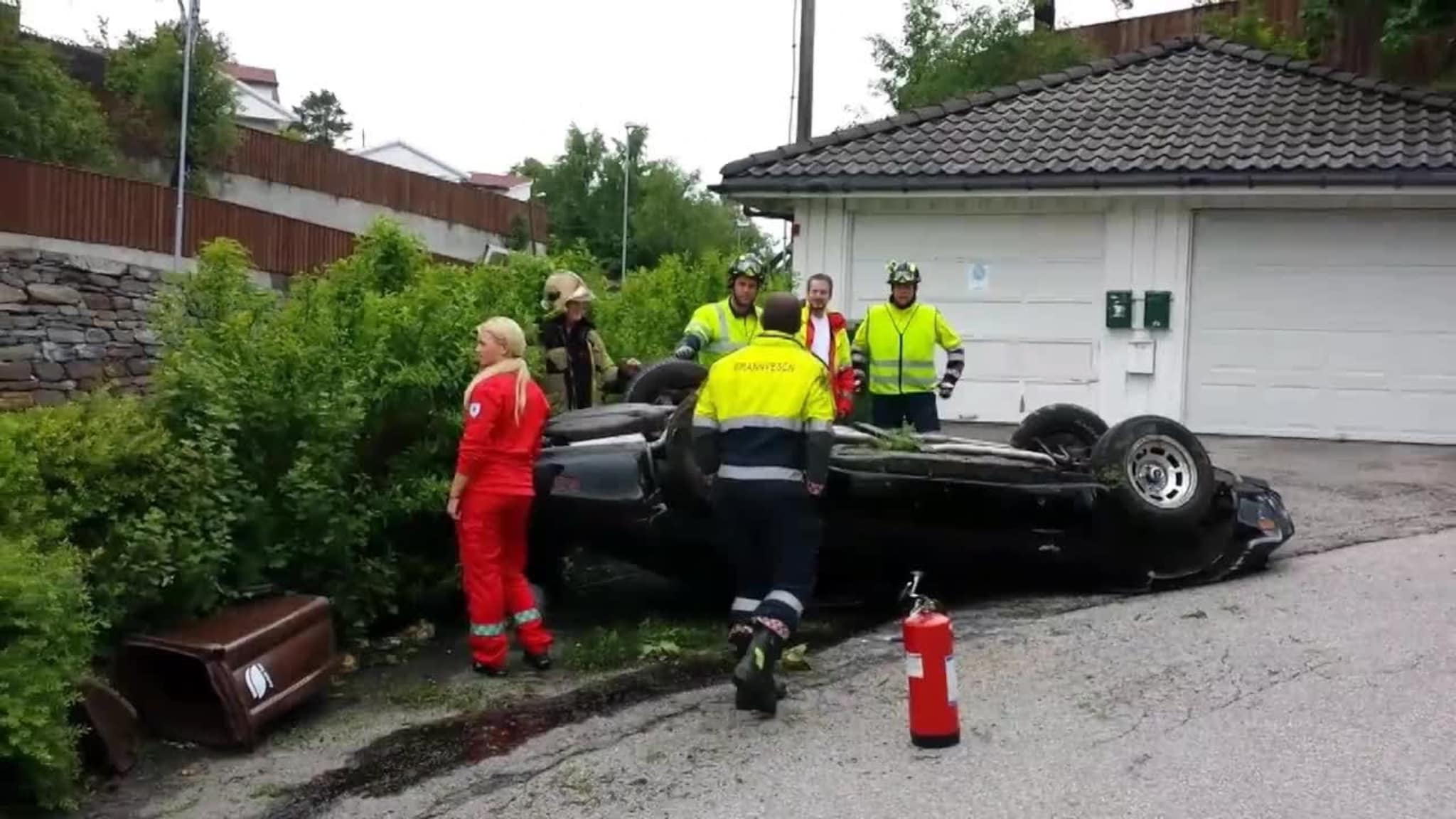 Corvette havnet på taket