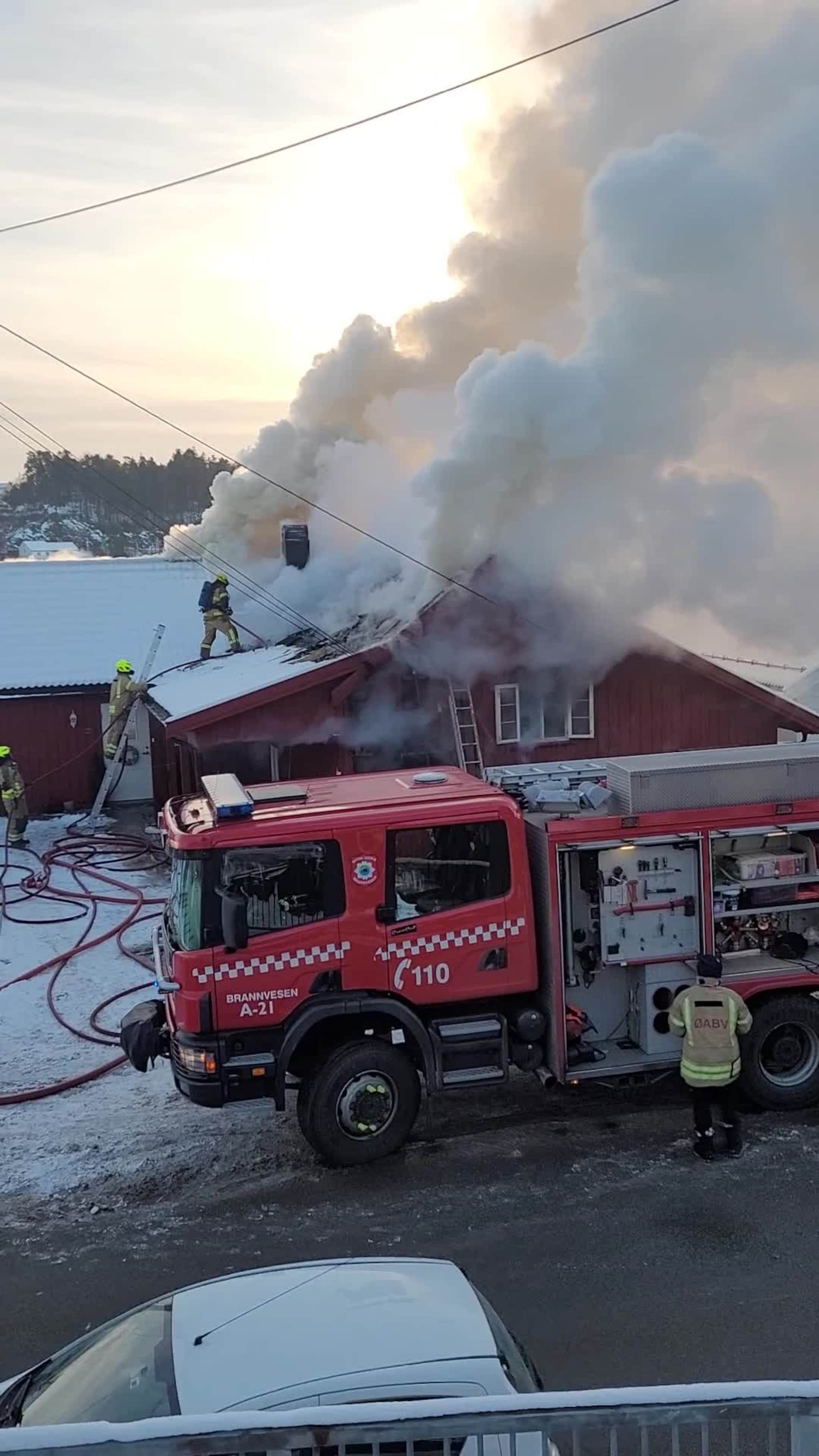 Brann i enebolig