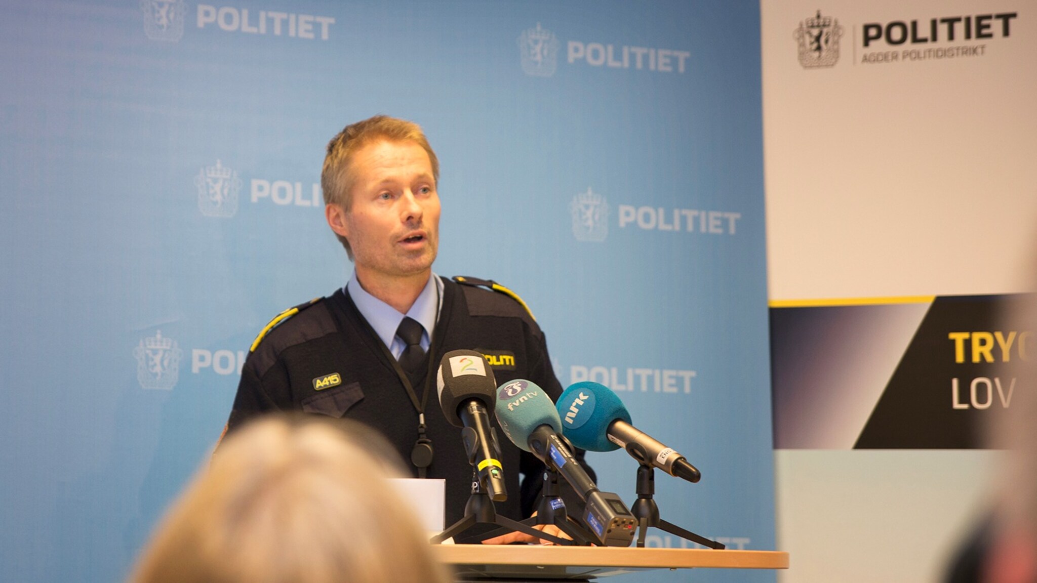Pressekonferanse fra politihuset i Kristiansand torsdag ettermiddag