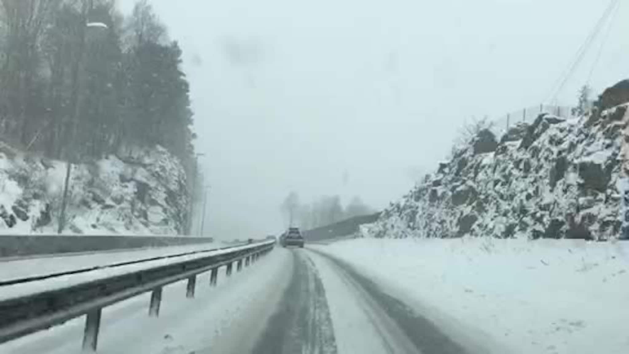 Slik ser det ut på E39 mellom Brennåsen og Søgne