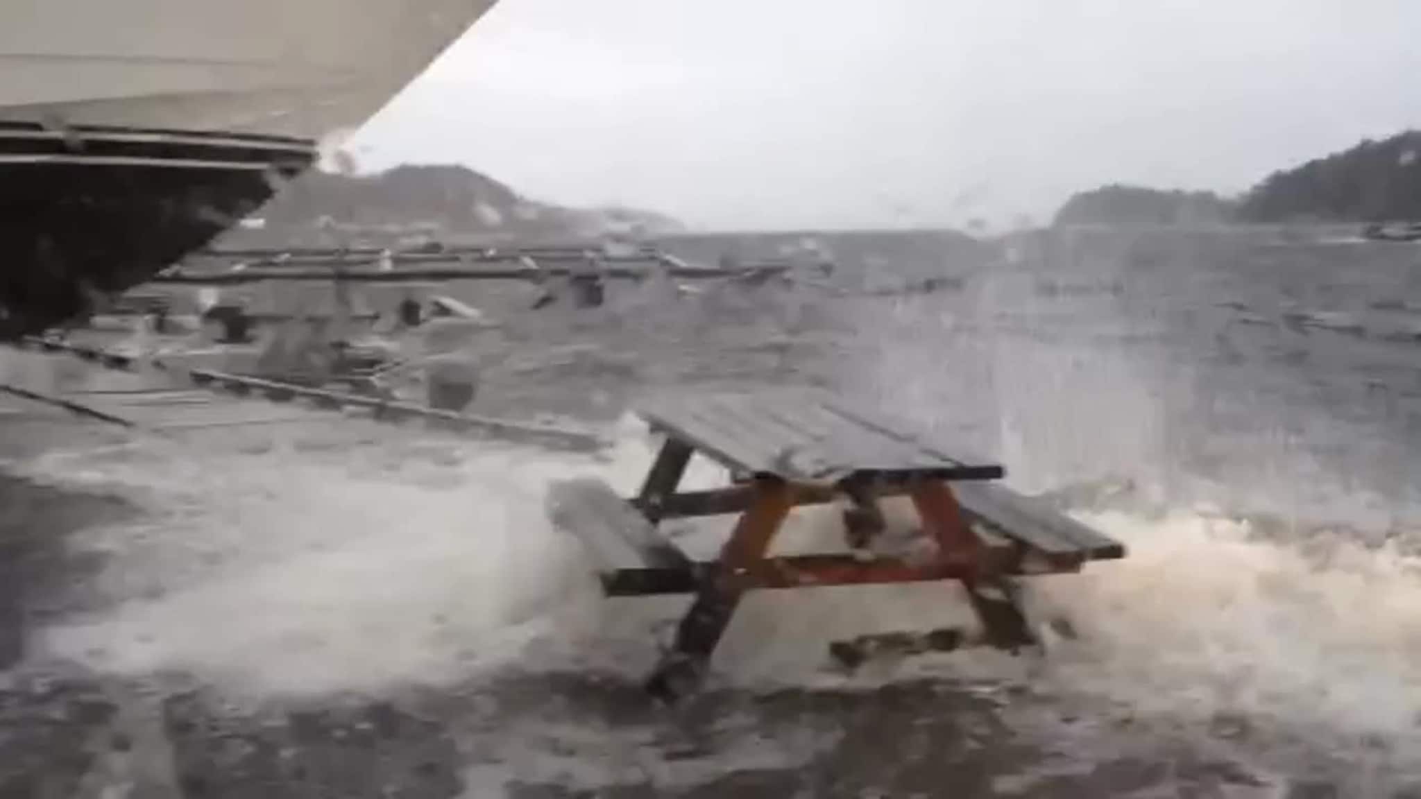 Sterk vind på Korsvik Marina