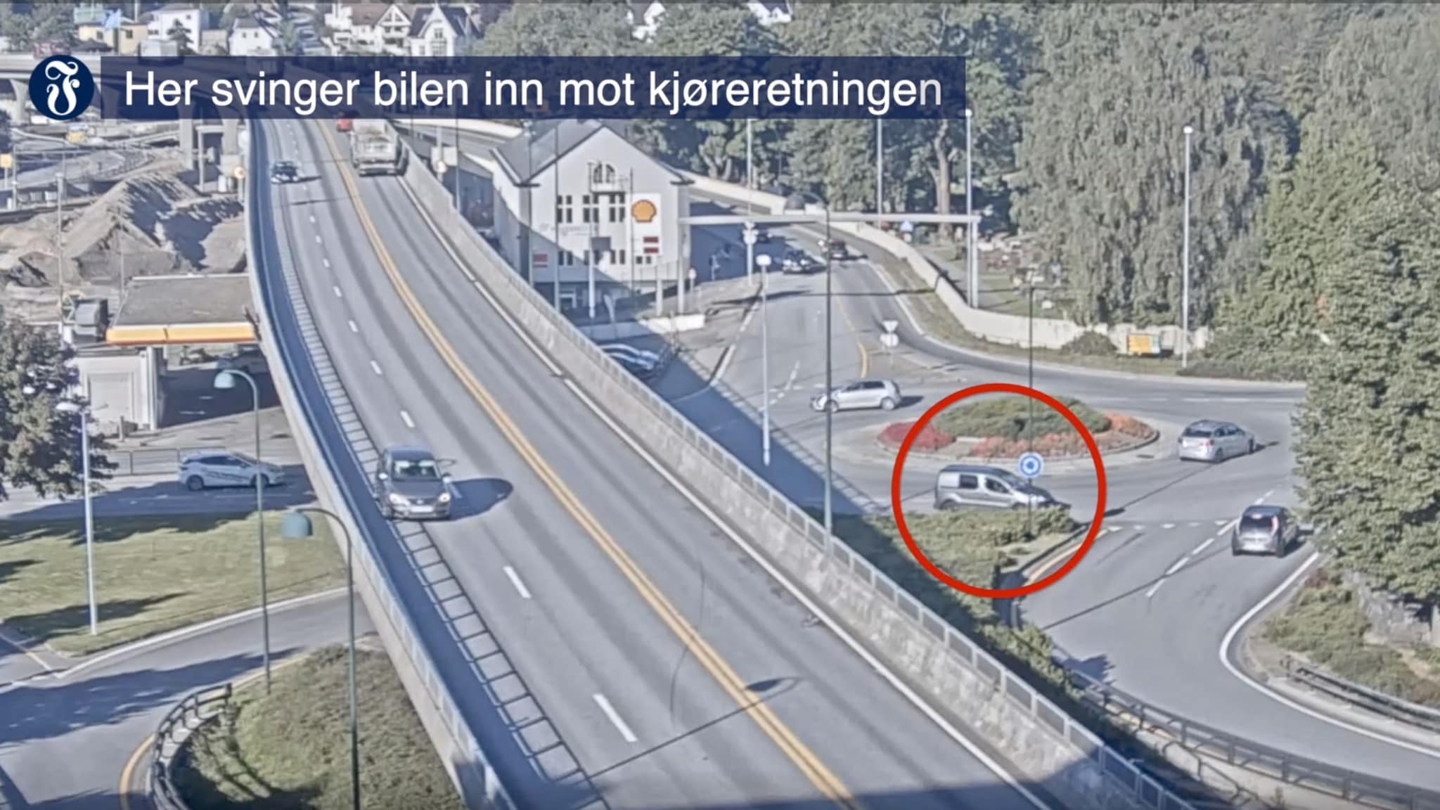 Bil mot kjøreretningen ved Gartnerløkka