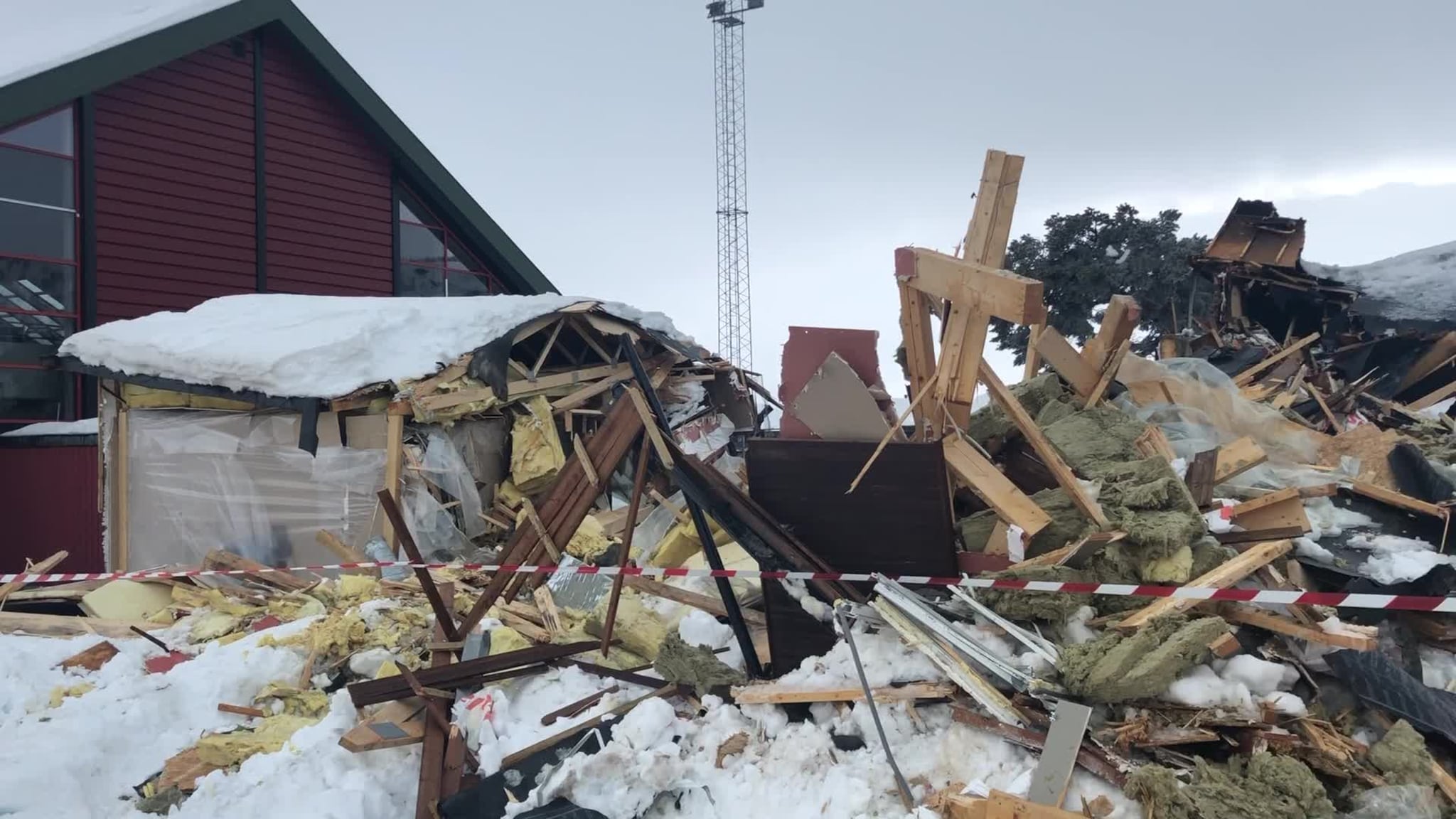 Se video av branntomta på Hovden