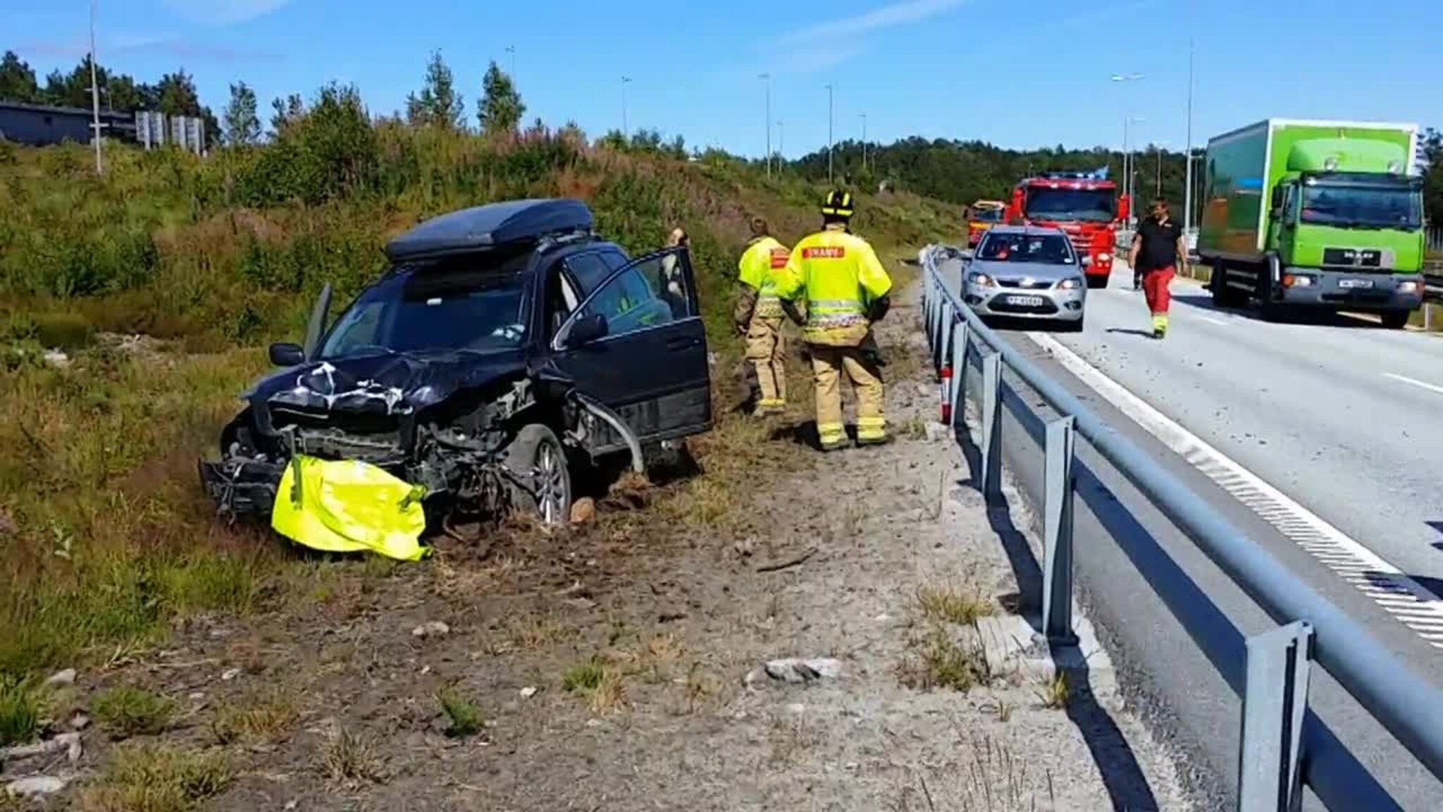 Volvoen fløy 17,5 etter kollisjonen